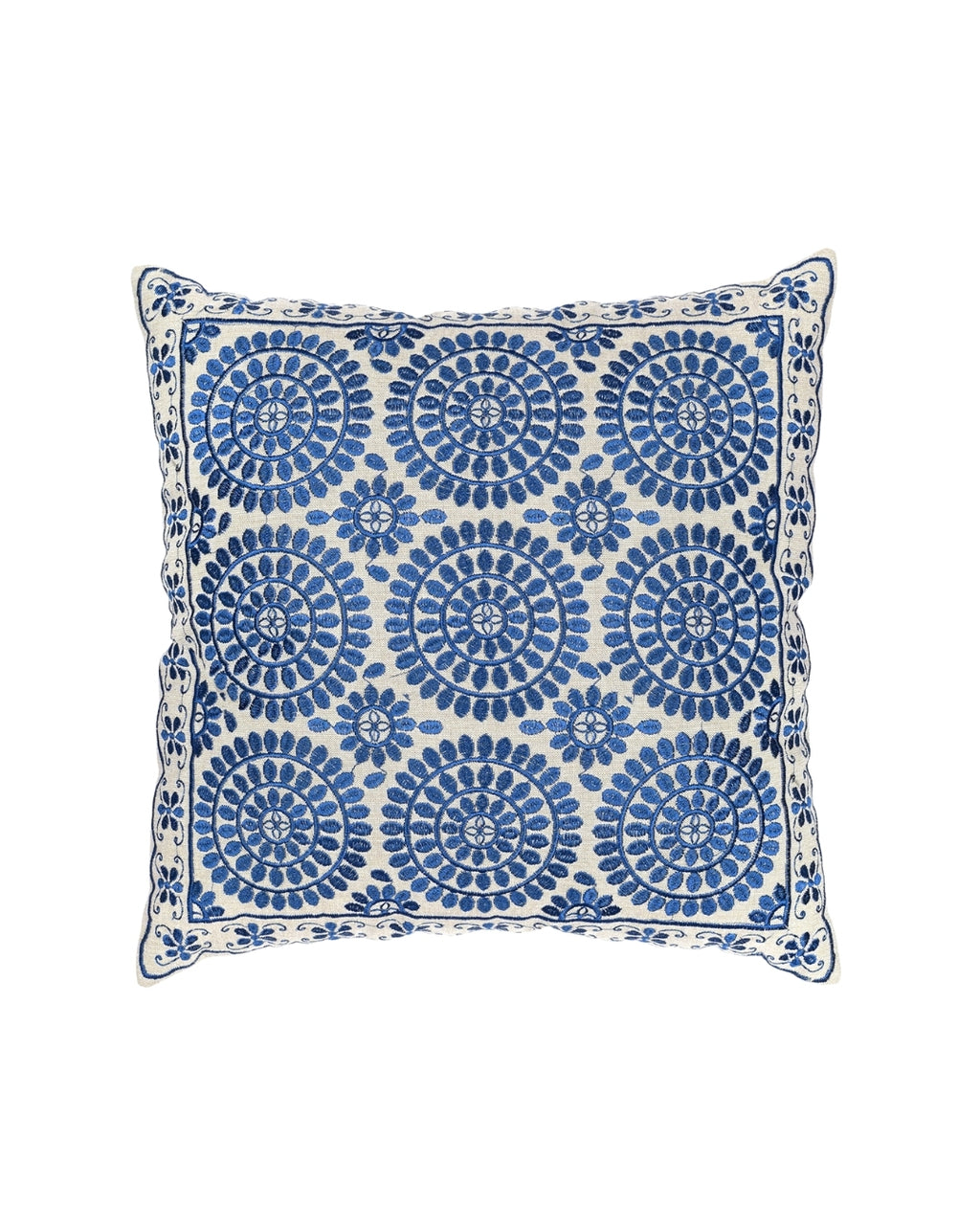 Blue Geometric Jaipur Throw Pillow Cover