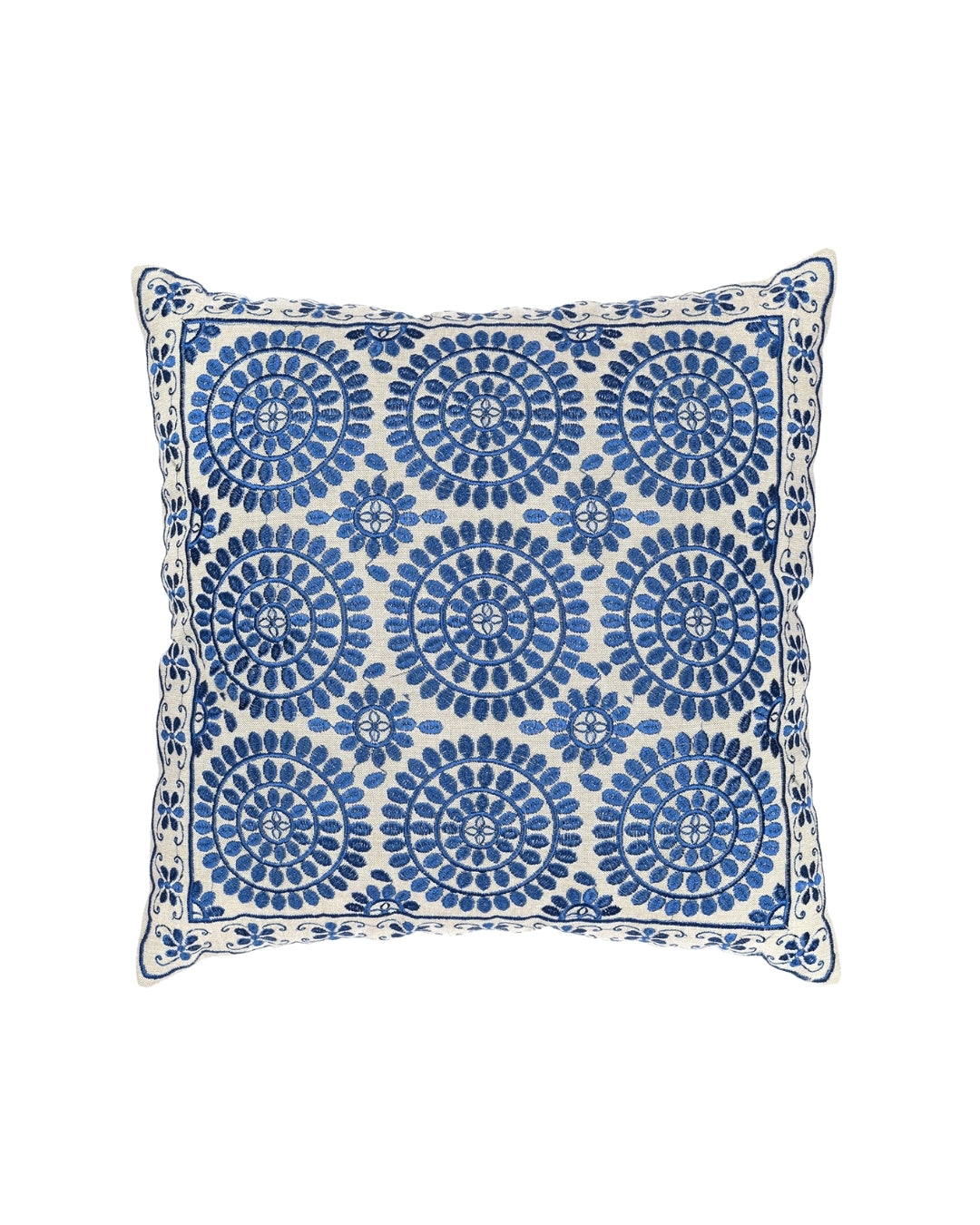 Blue Geometric Jaipur Throw Pillow Cover