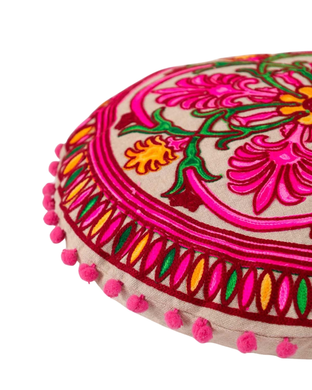 Blushing Rose Pom Pom Pillow