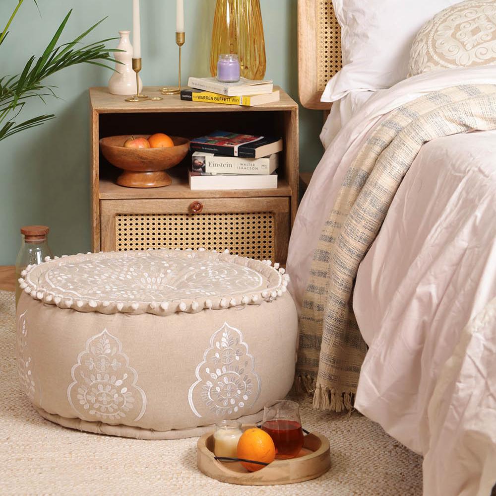 White Euphoria Ottoman pouf