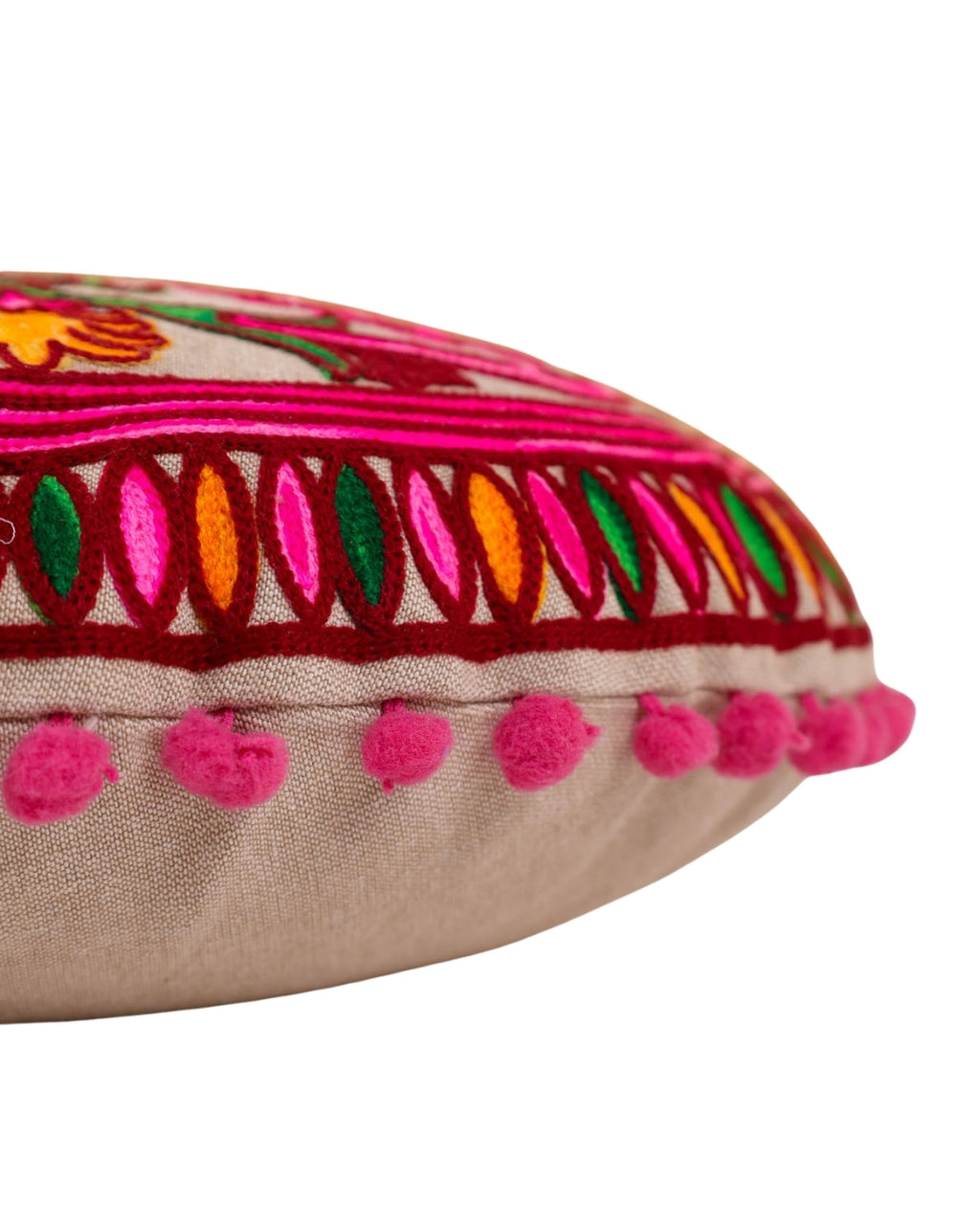 Blushing Rose Pom Pom Pillow