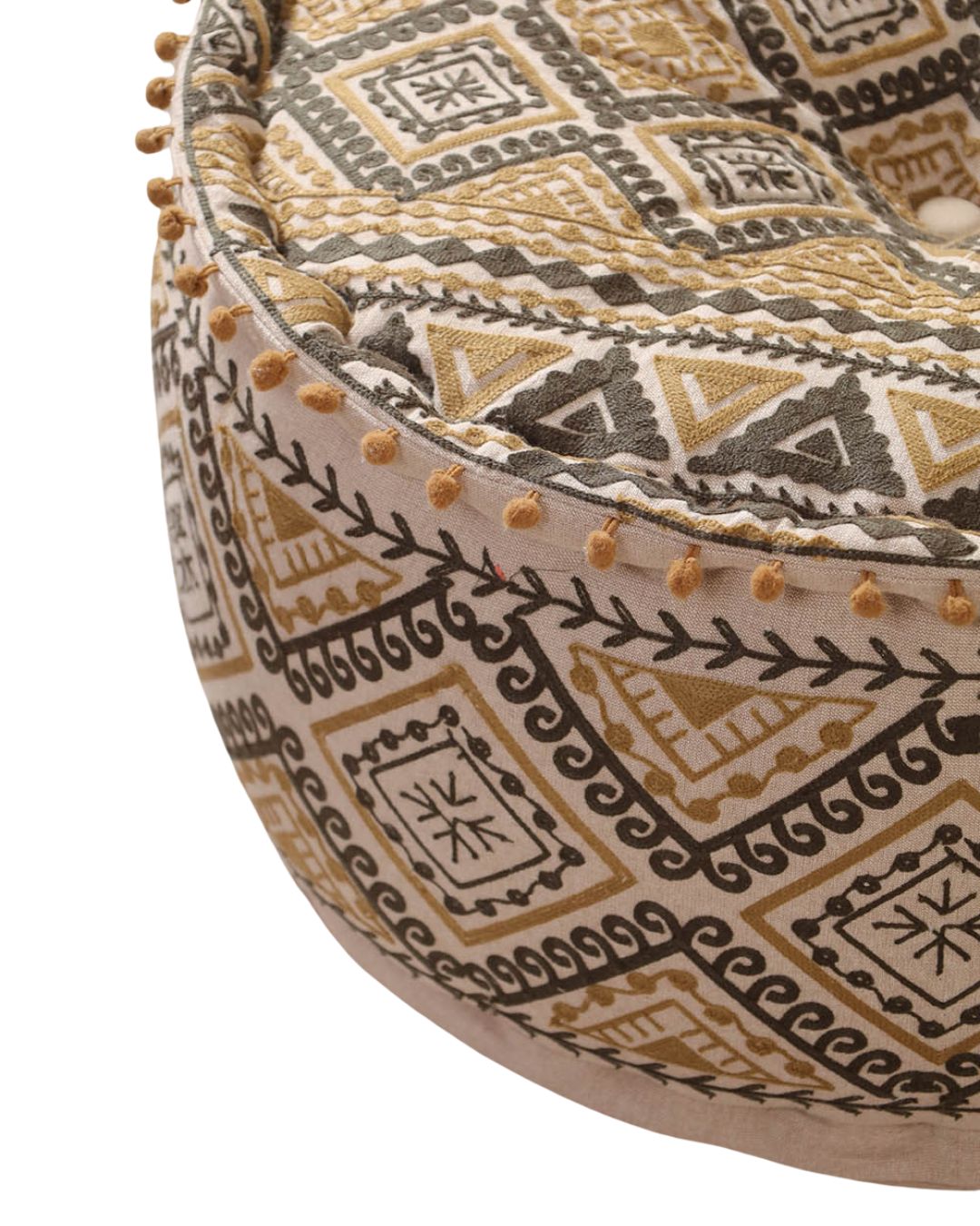 Golden Petal Ottoman Pouf