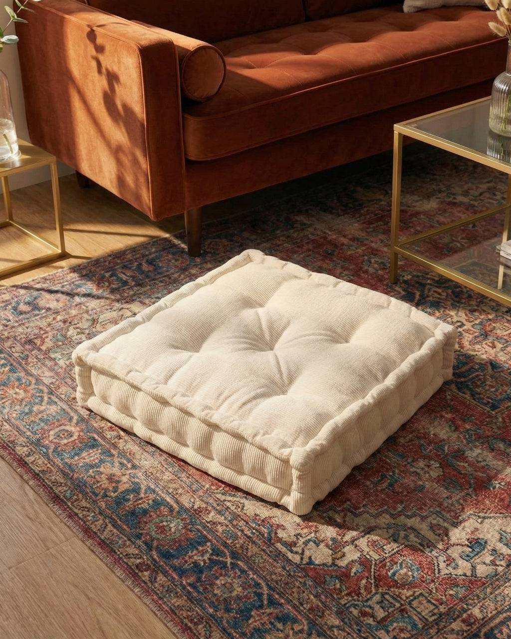 Ivory Dreamy Corduroy Floor cushion
