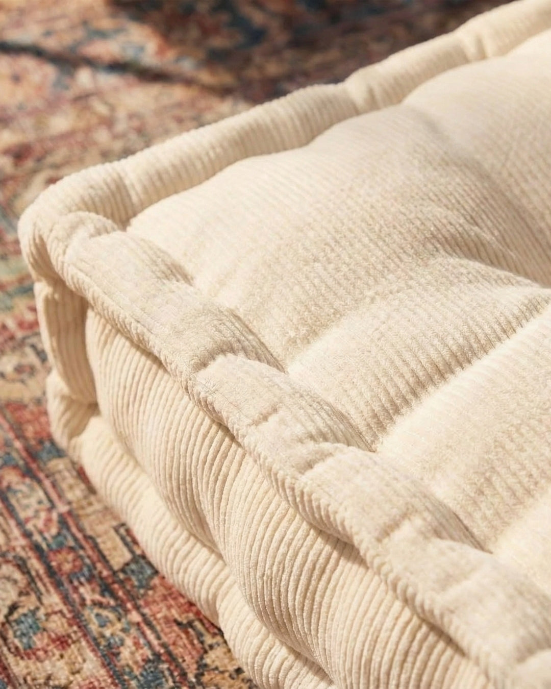 Ivory Dreamy Corduroy Floor cushion
