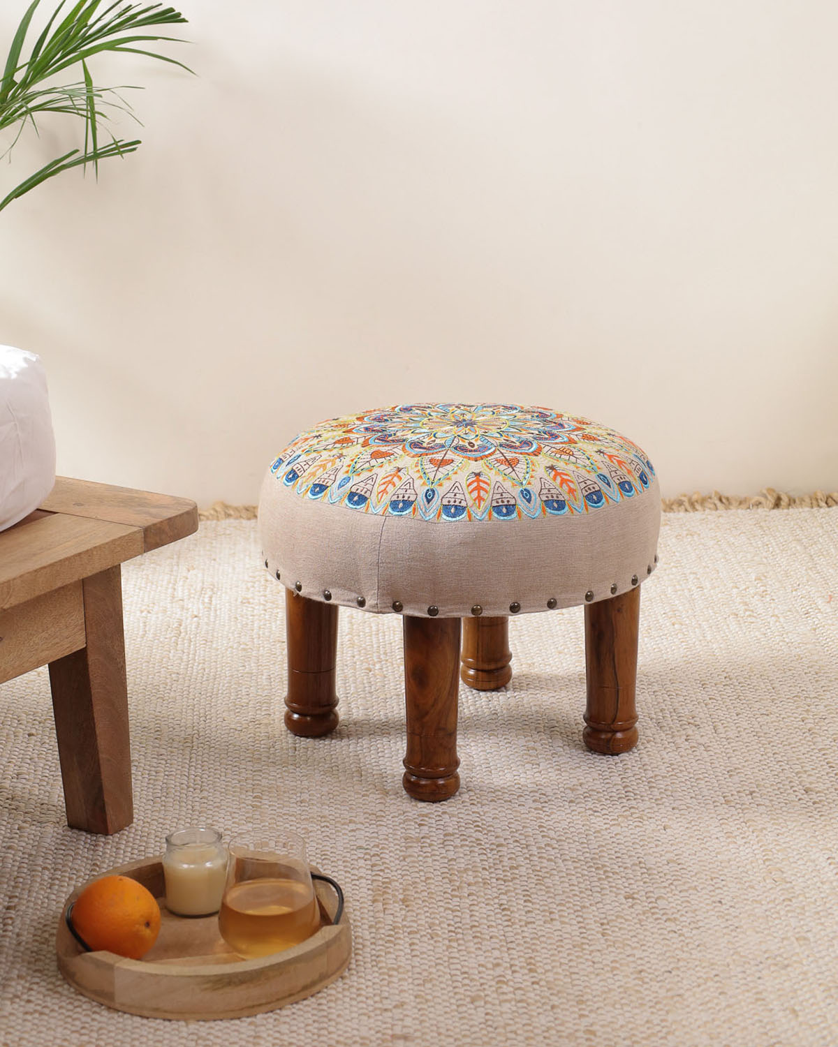 Geometric Garden Footstool