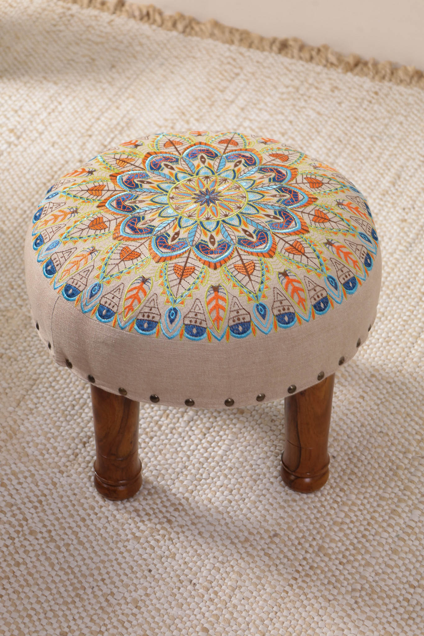 Geometric Garden Footstool