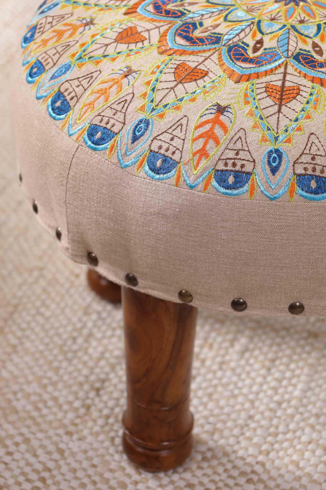 Geometric Garden Footstool