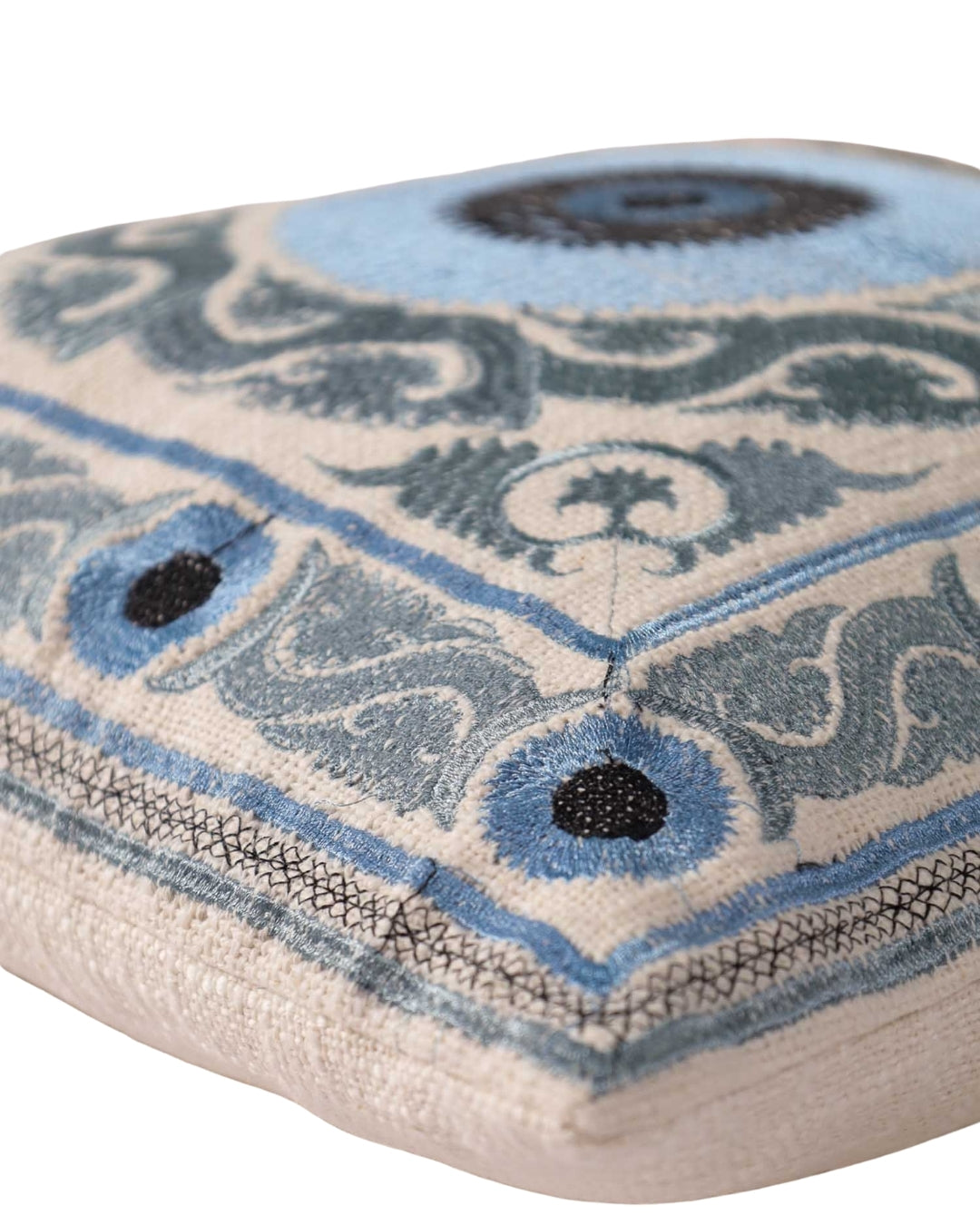 Gray Suzani Throw Pillow Cover