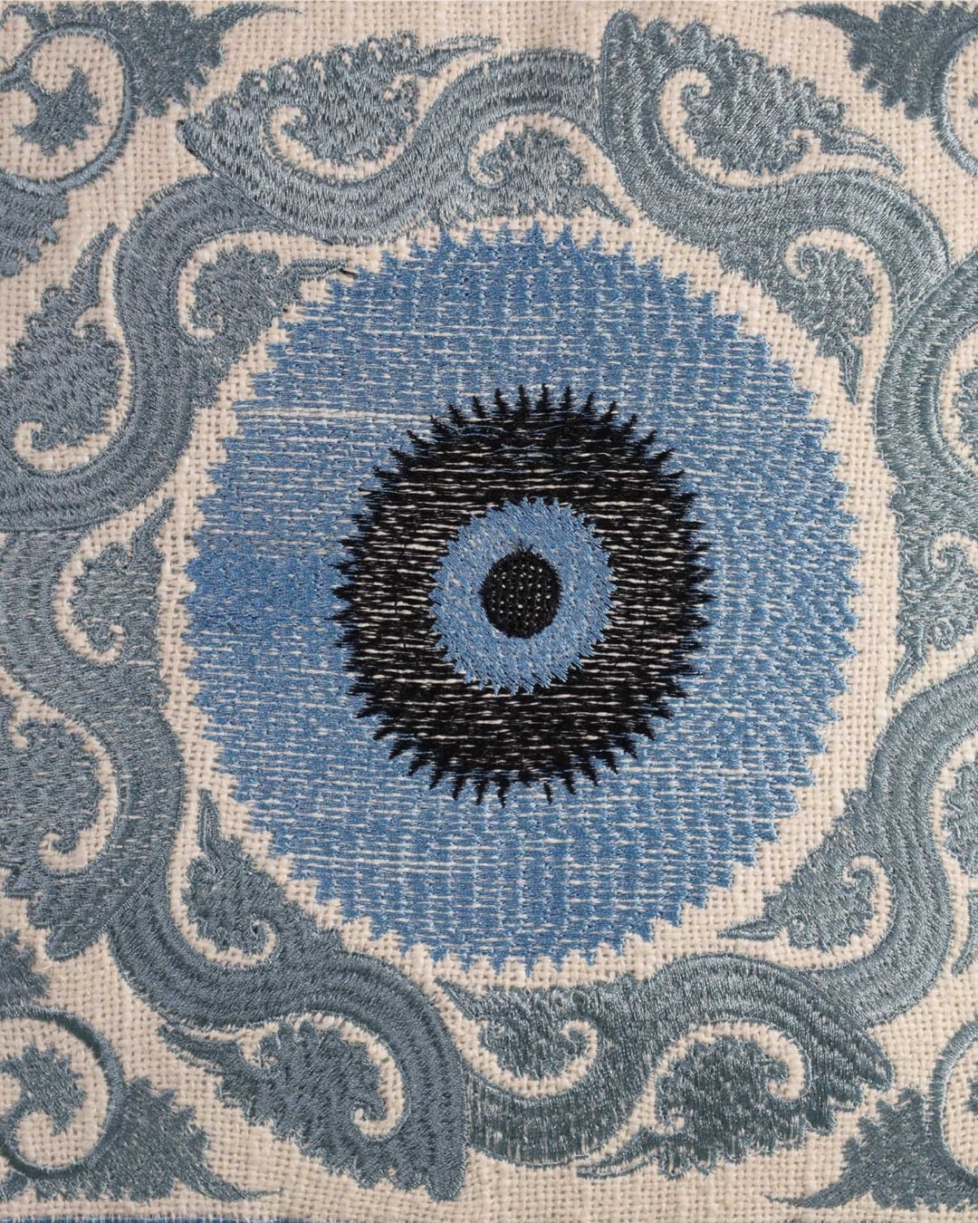 Gray Suzani Throw Pillow Cover