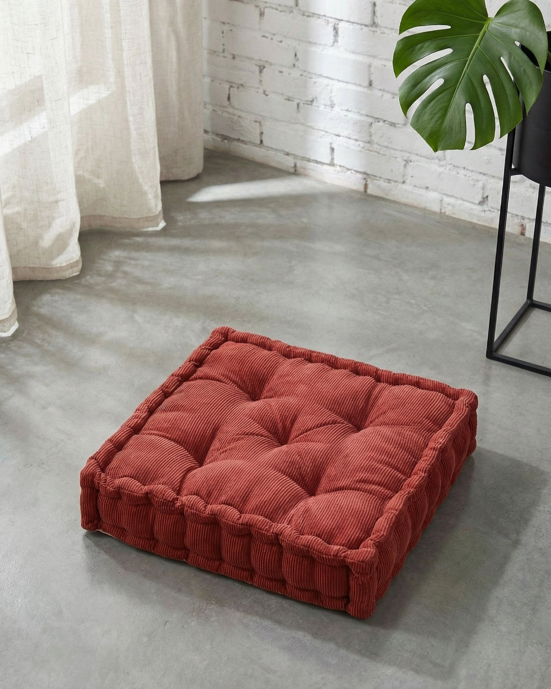 Maroon Dreamy Corduroy Floor cushion