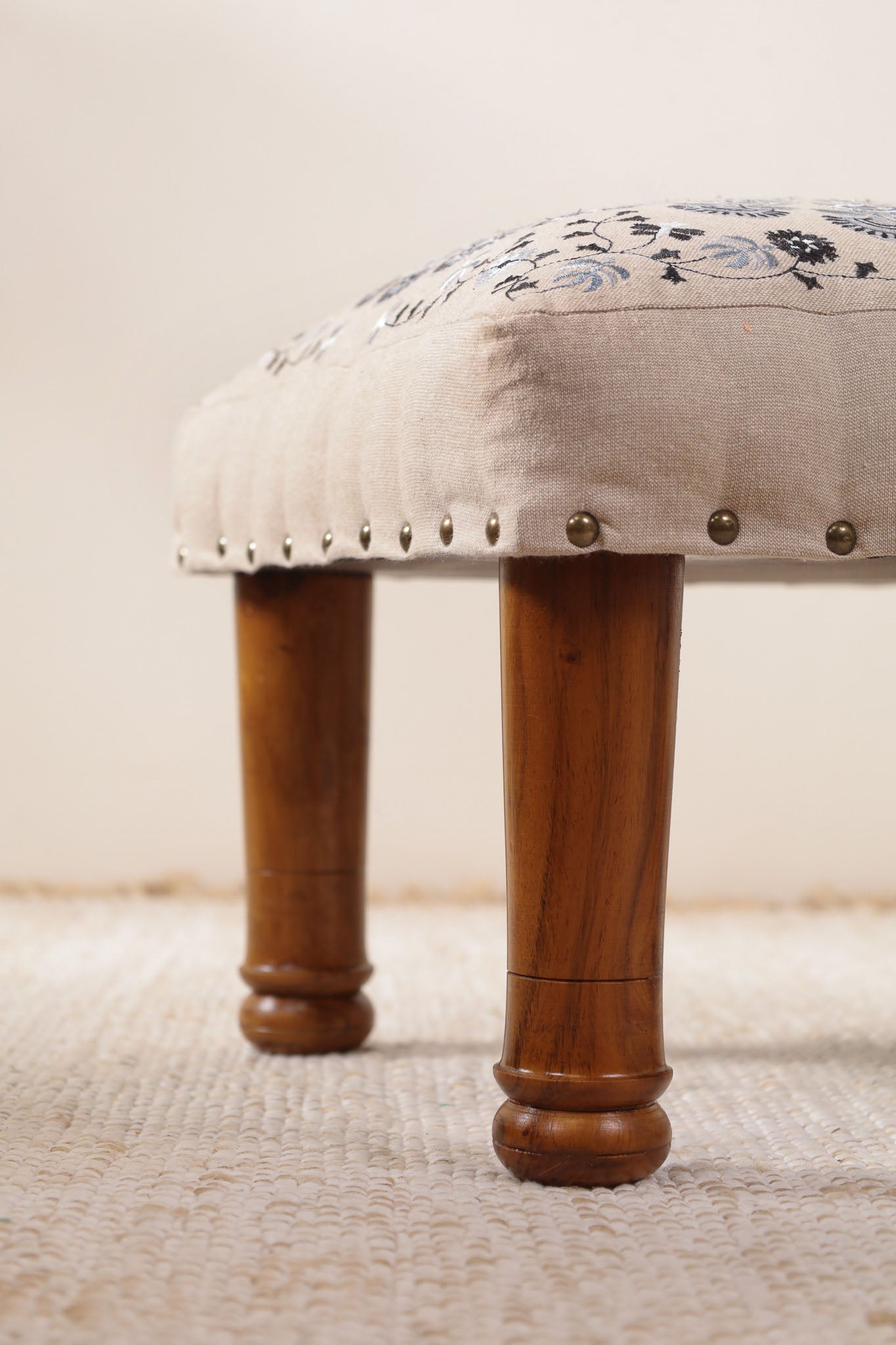 Grey Mandala Footstool