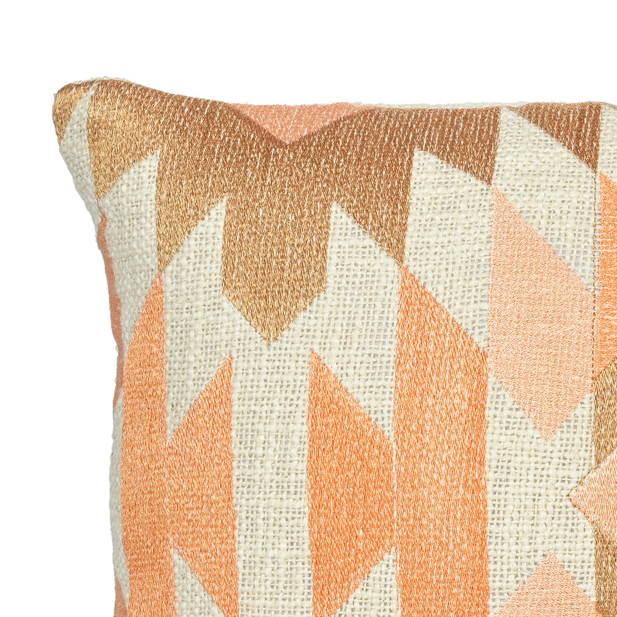 Peach Geometric Grandeur Throw Pillow