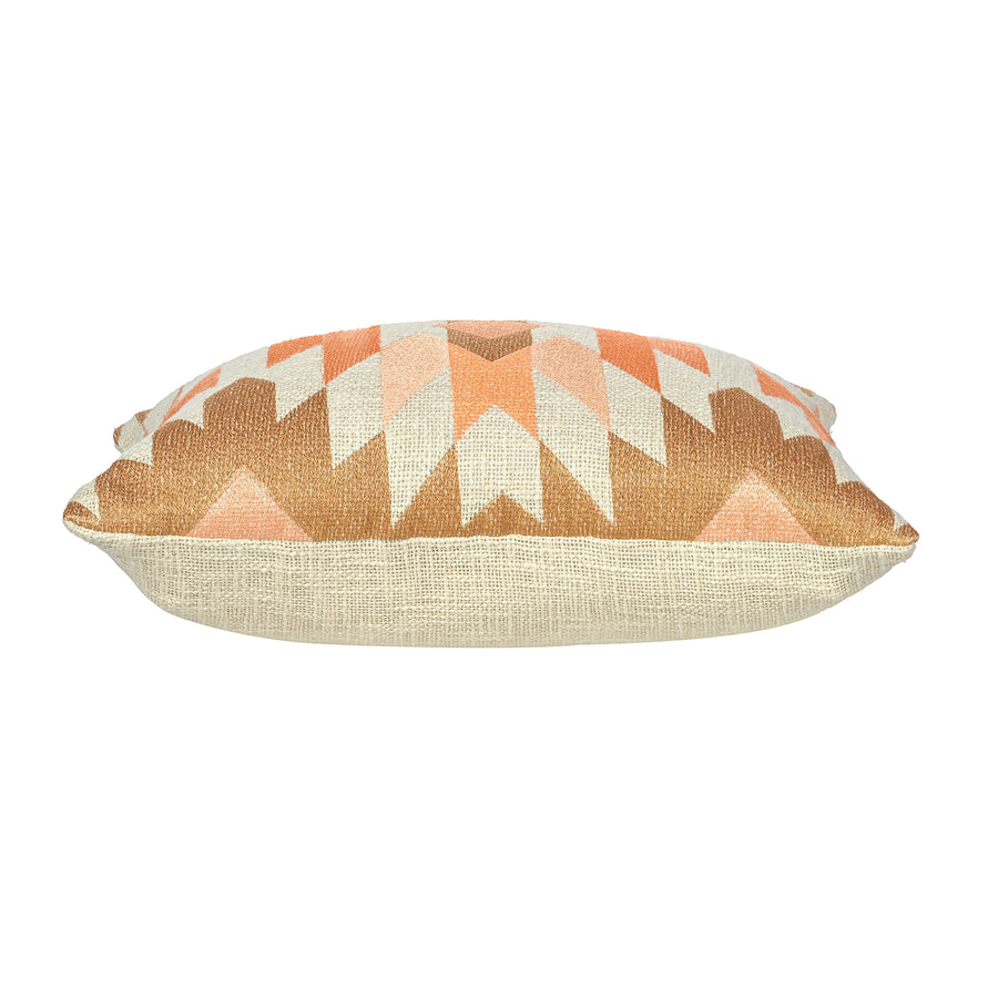 Peach Geometric Grandeur Throw Pillow