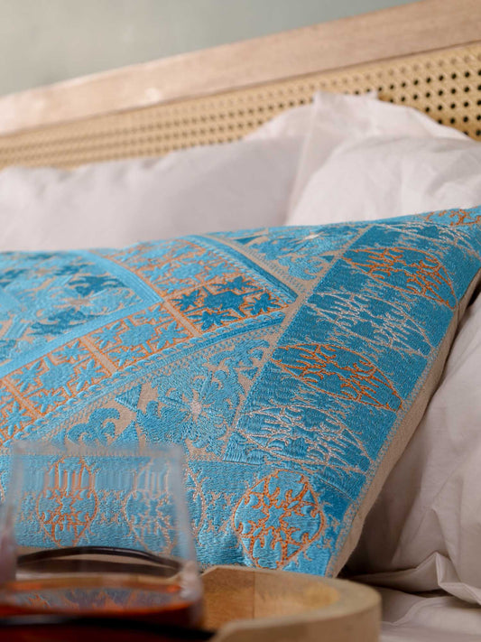 Blue Whimsical Long Pillow