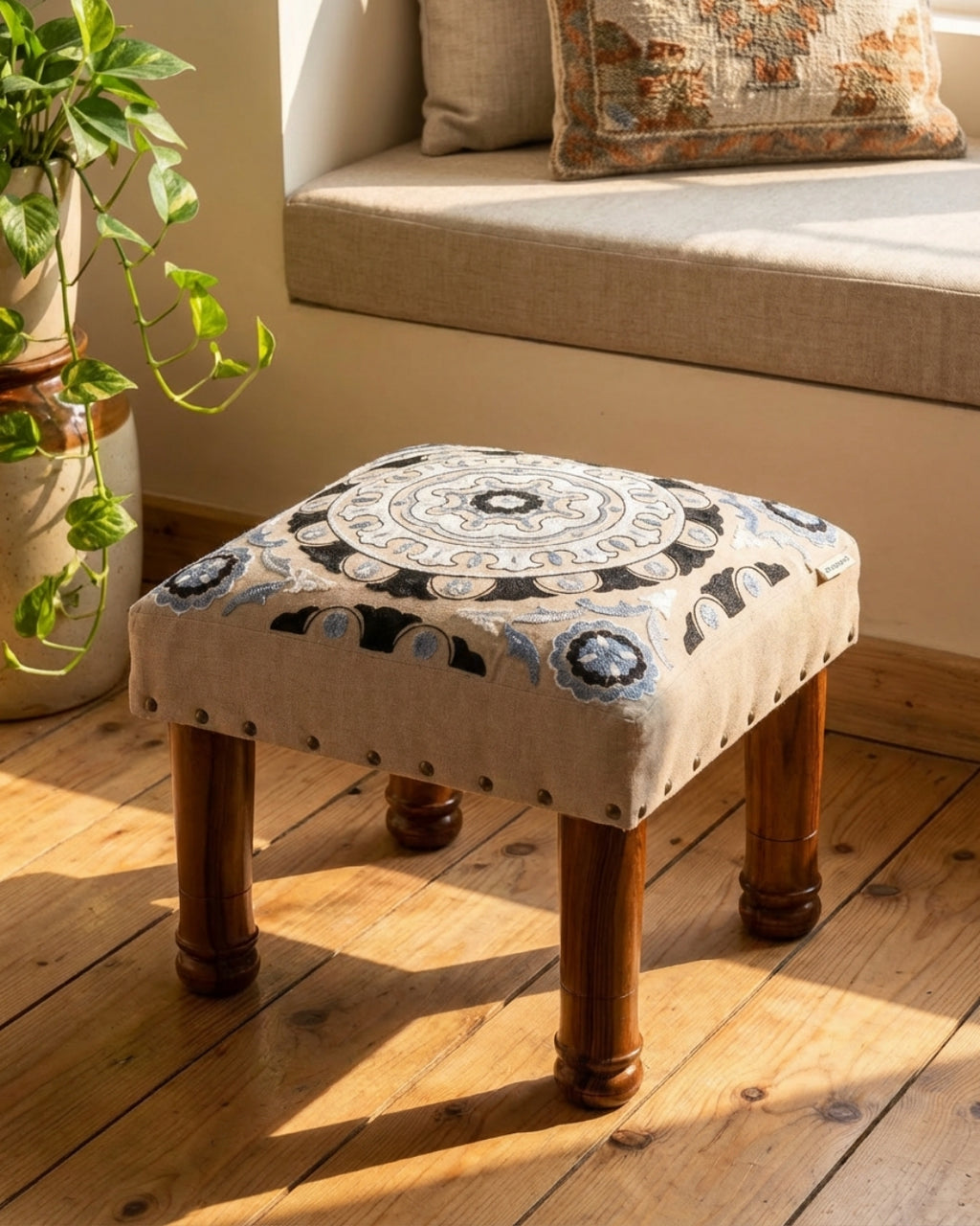 Patterned Perch Footstool