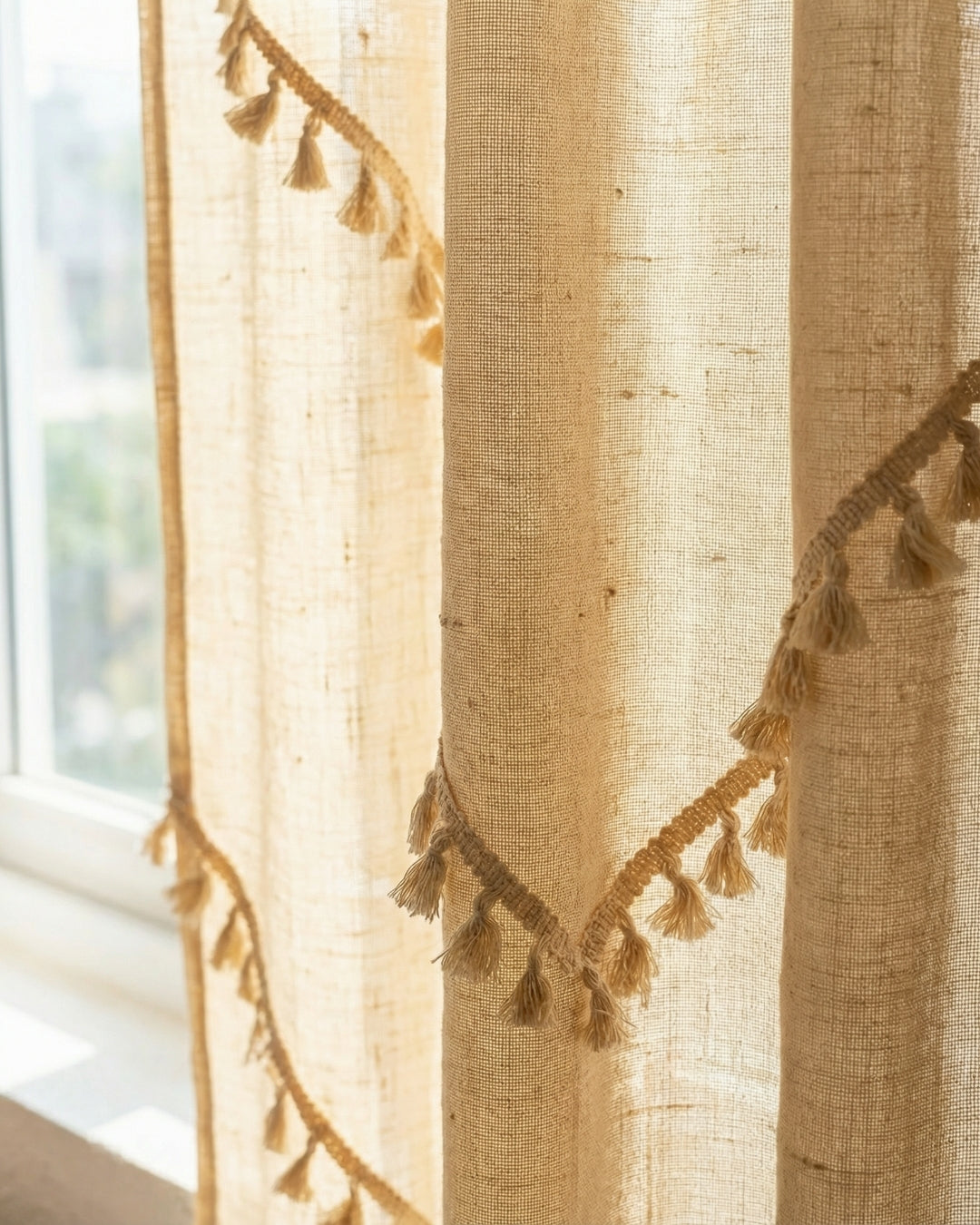 Natural Sunshine Window Curtain - Set of 2