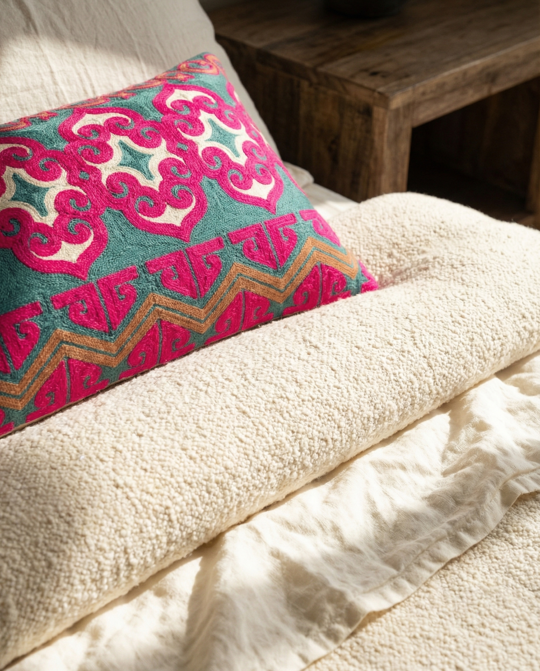 Purple Boho Bliss Long Pillow Cover