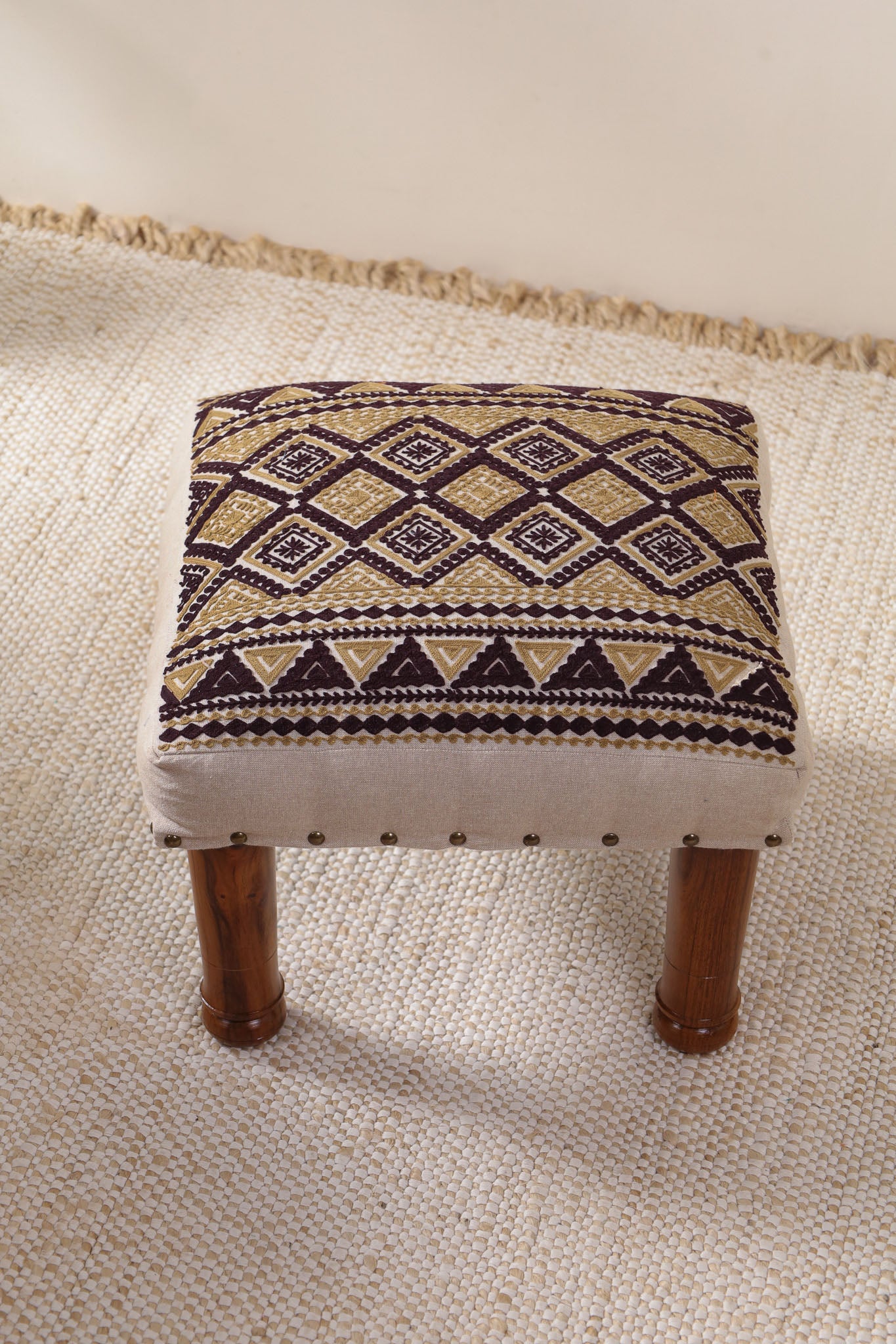Golden Petal Footstool