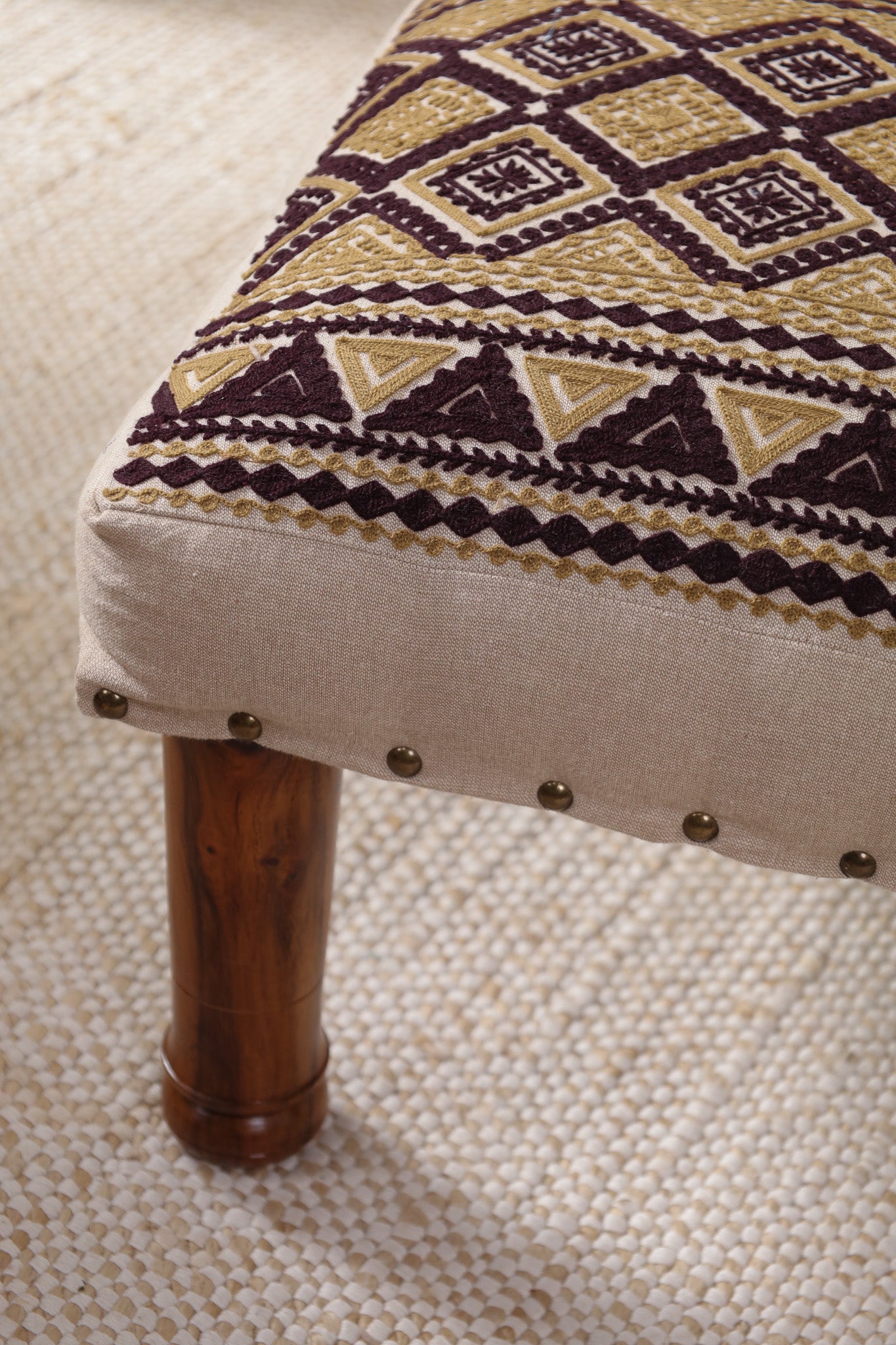 Golden Petal Footstool