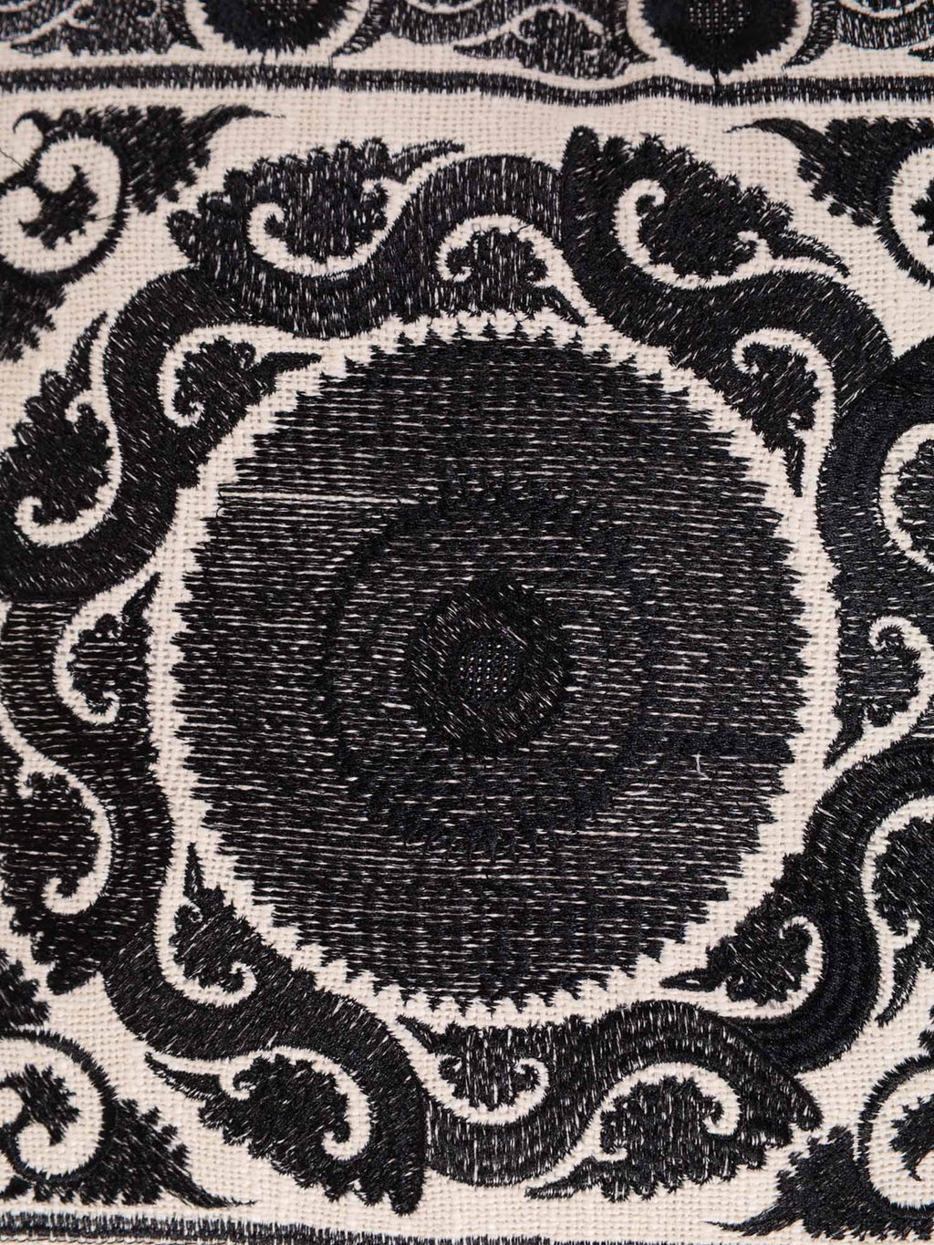 Black Suzani Throw Pillow Cover