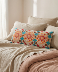 Beige Moroccan Mosaic Long Pillow