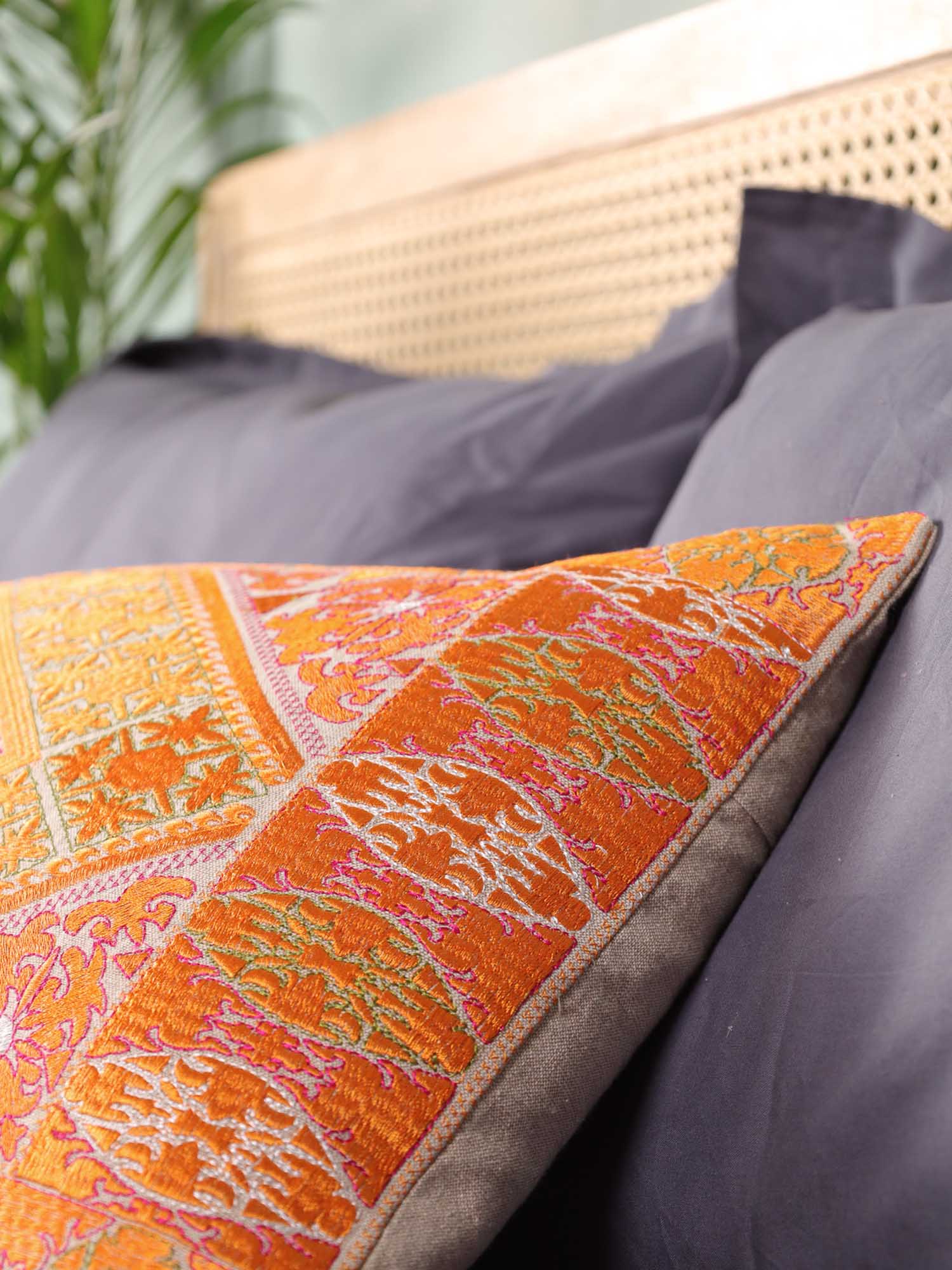 Orange Whimsical Long Pillow