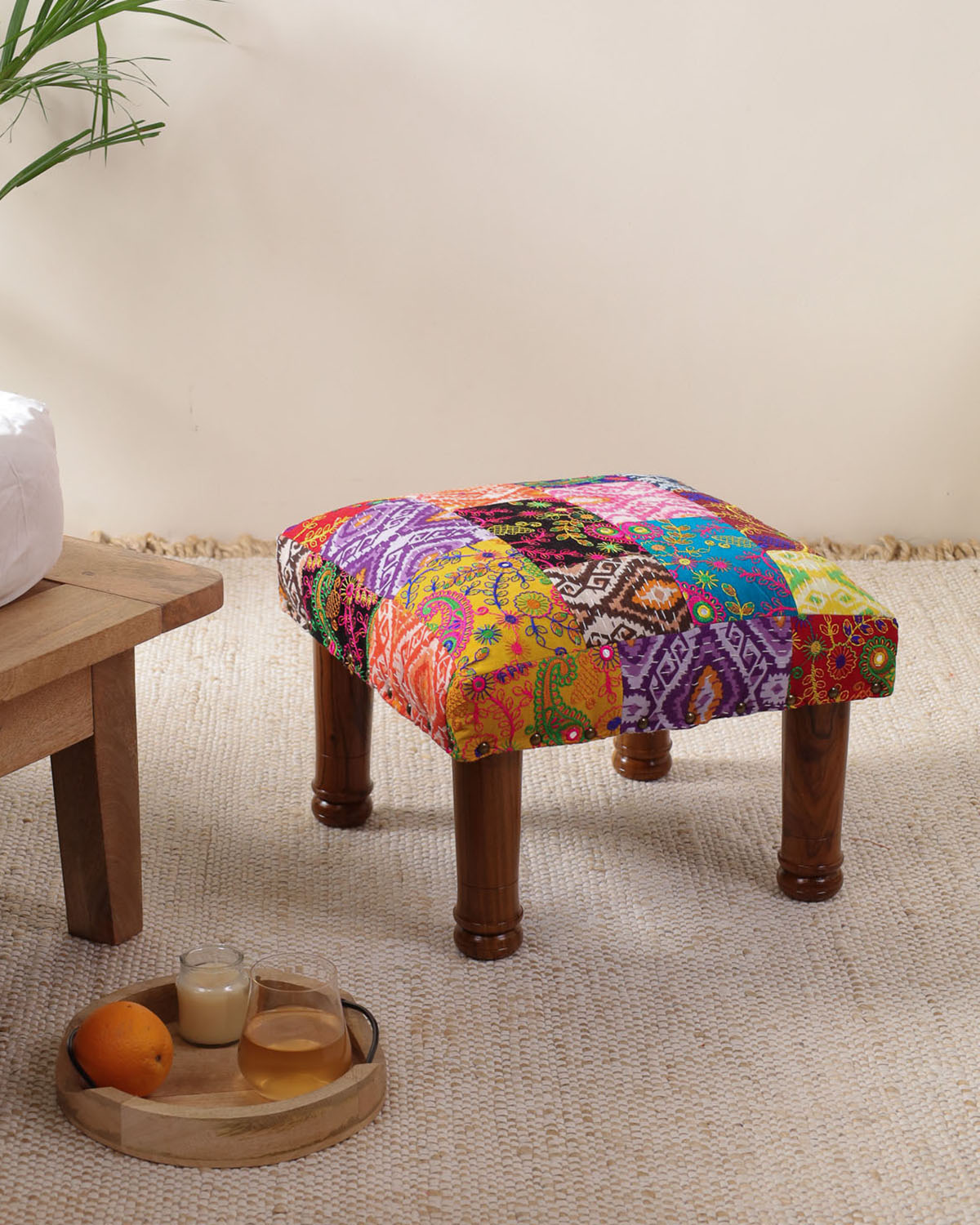 Kantha Patchwork Foot Stools