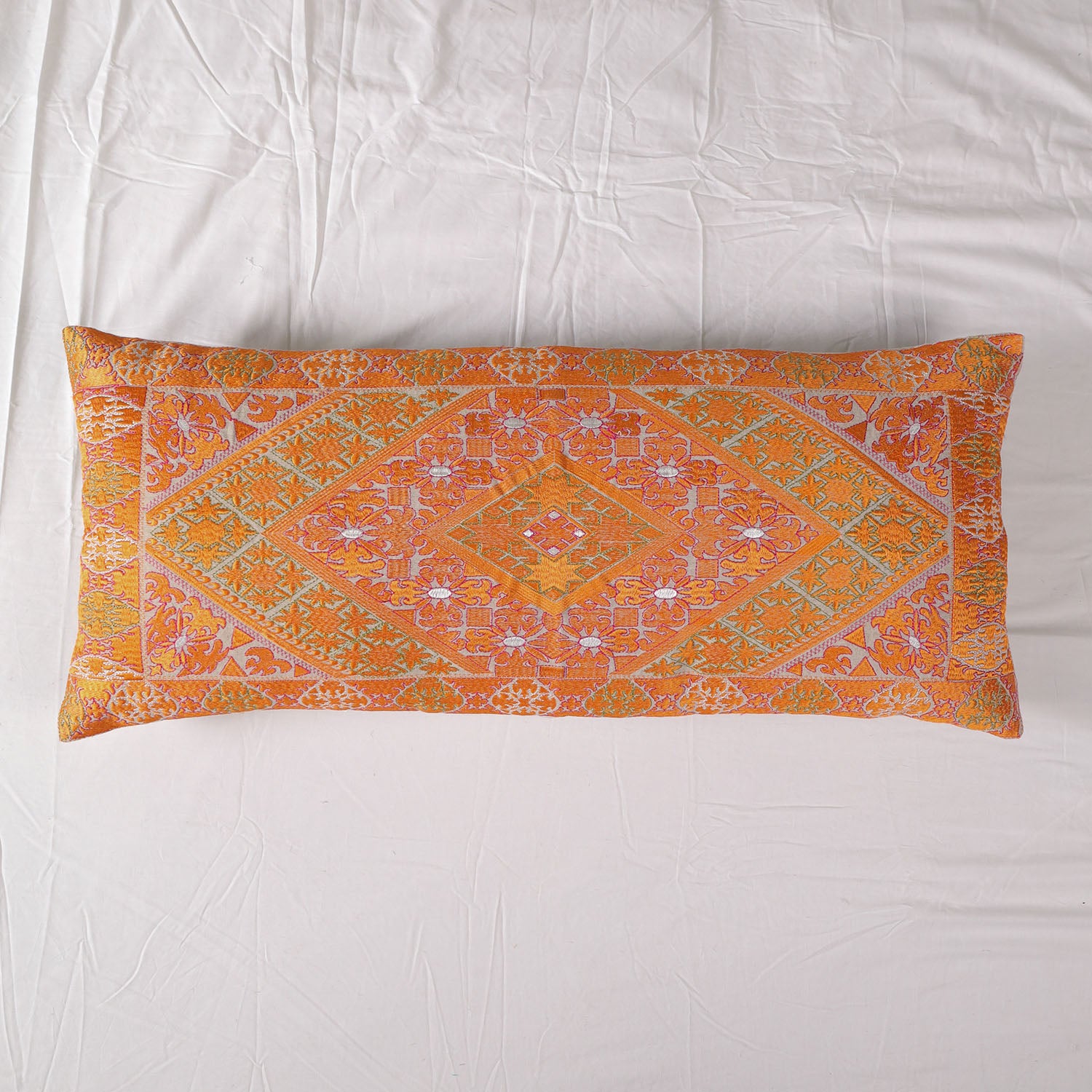 Orange Whimsical Long Pillow