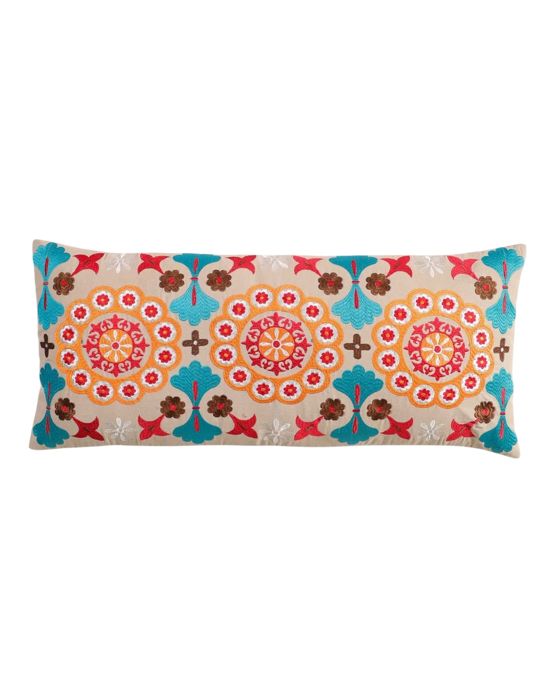 Beige Moroccan Mosaic Long Pillow