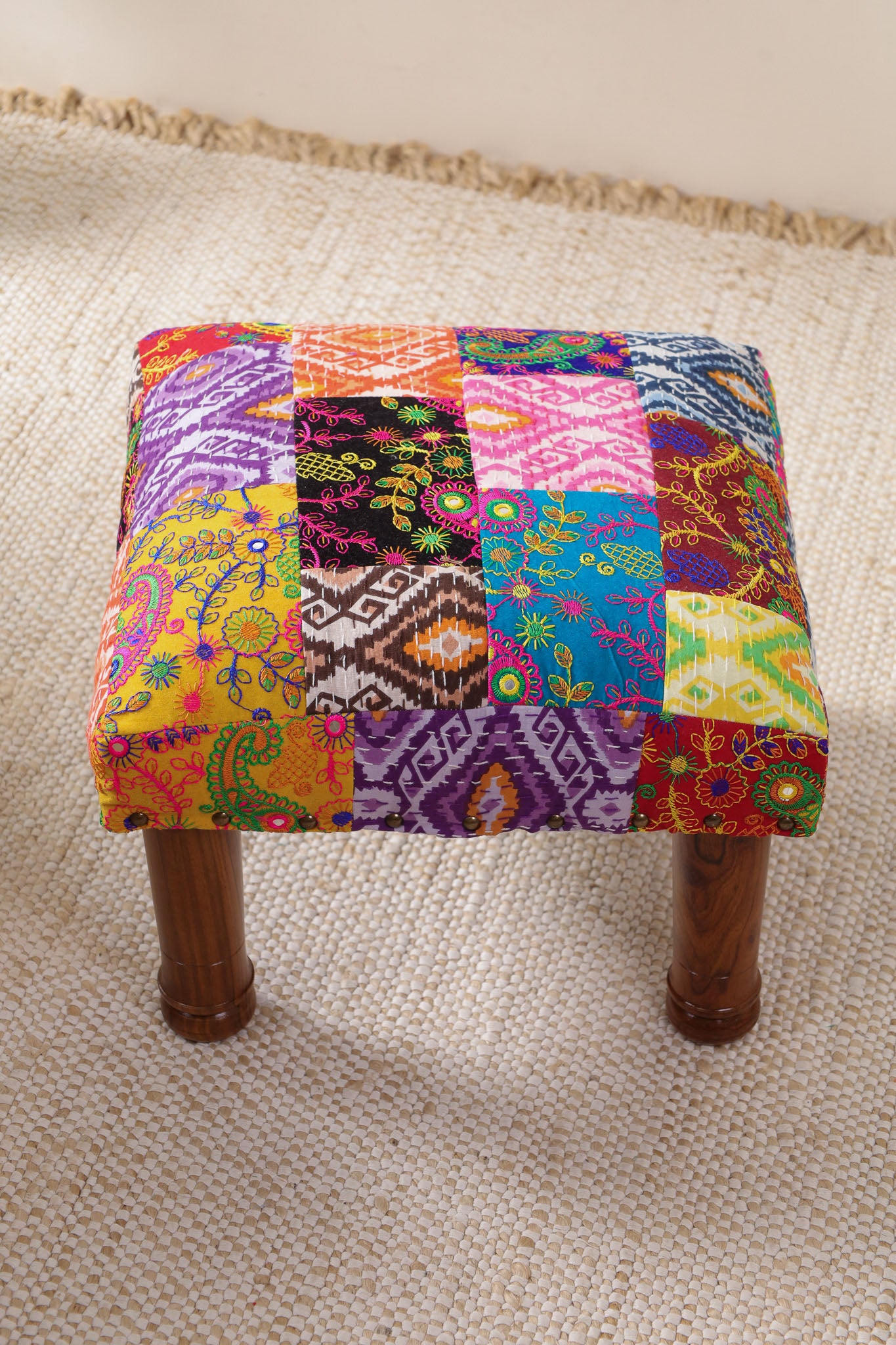 Kantha Patchwork Foot Stools