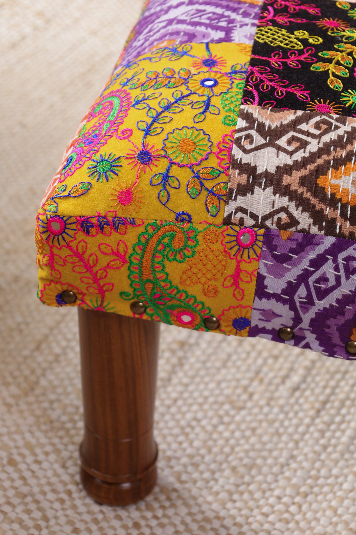 Kantha Patchwork Foot Stools