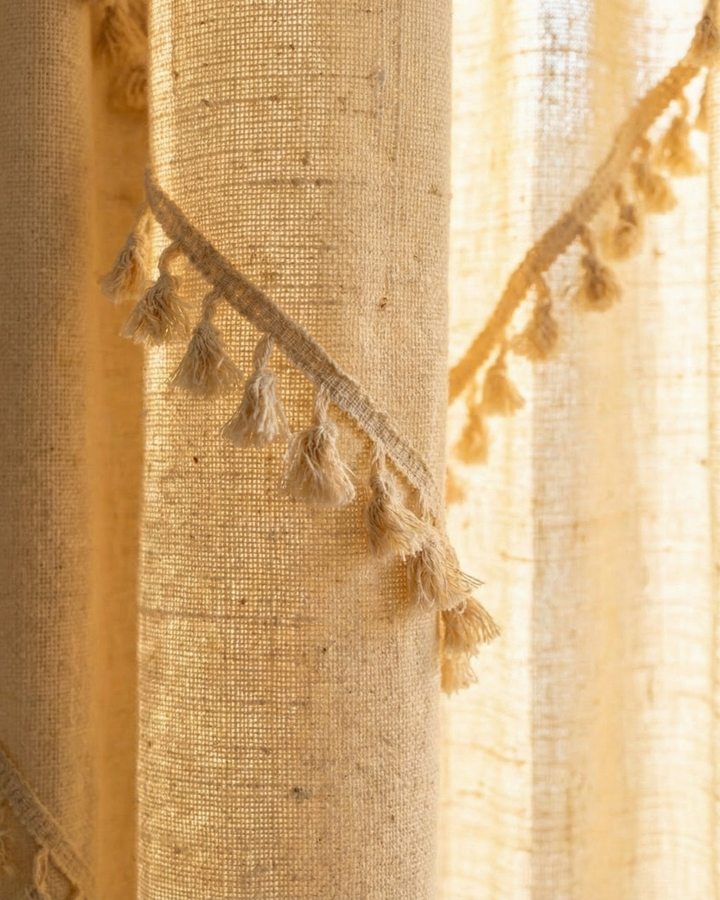 Natural Sunshine Window Curtain - Set of 2