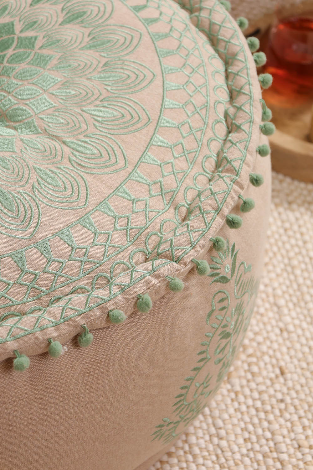 Green Minimal Ottoman pouf