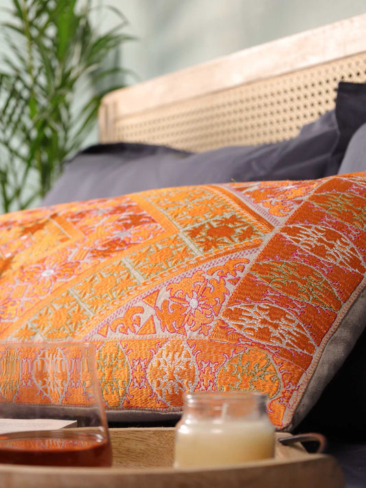 Orange Whimsical Long Pillow