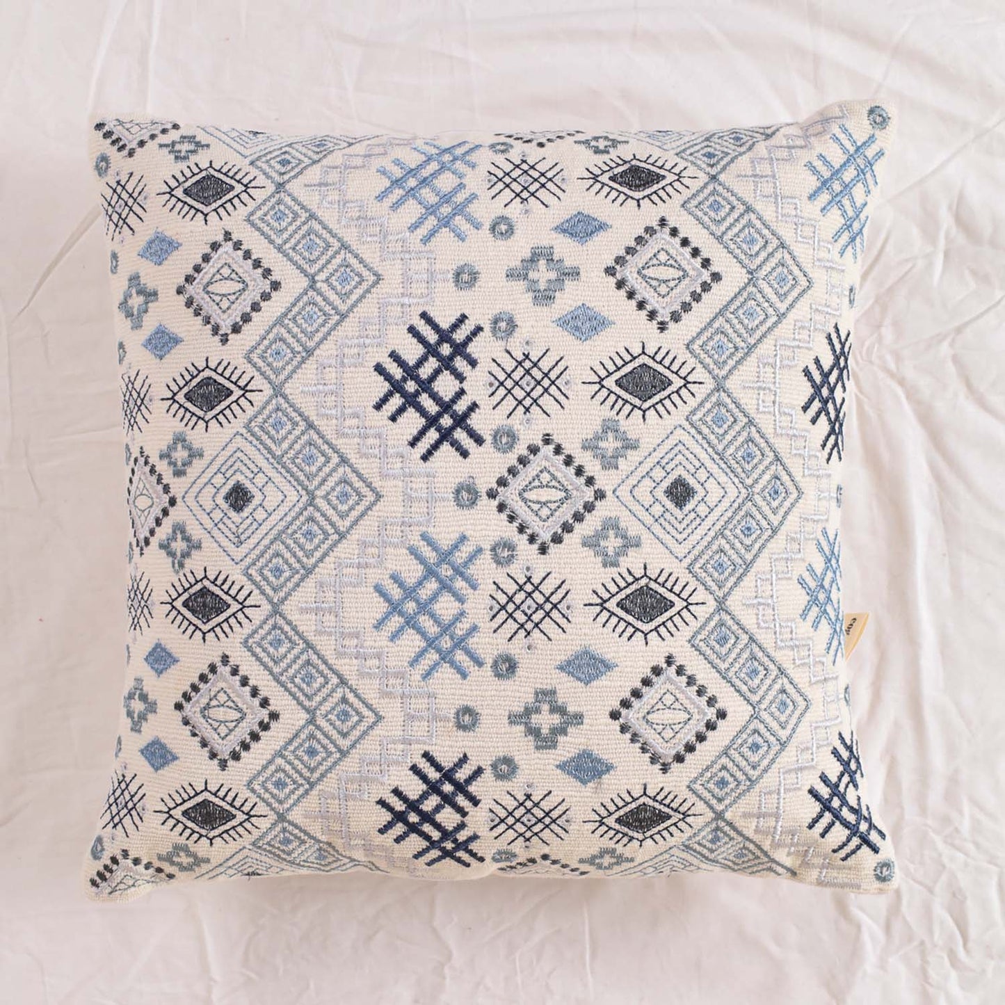 Gray Indian Illusion Throw Pillow Cover