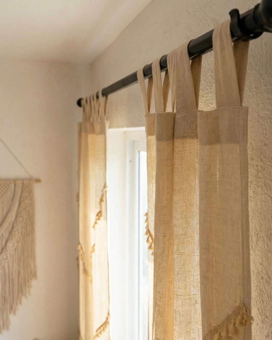 Natural Sunshine Window Curtain - Set of 2
