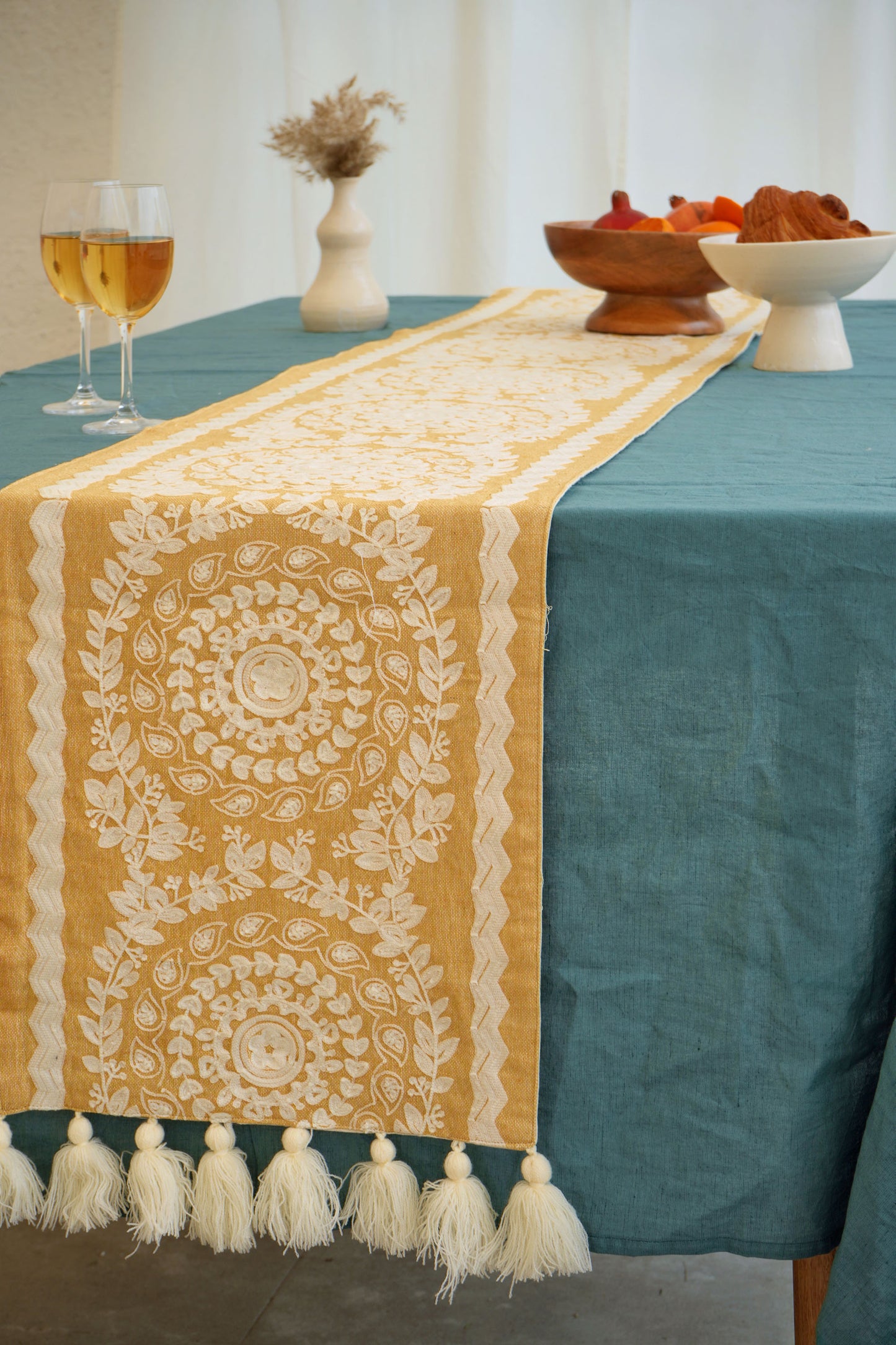 Gold Blossom Table Runner