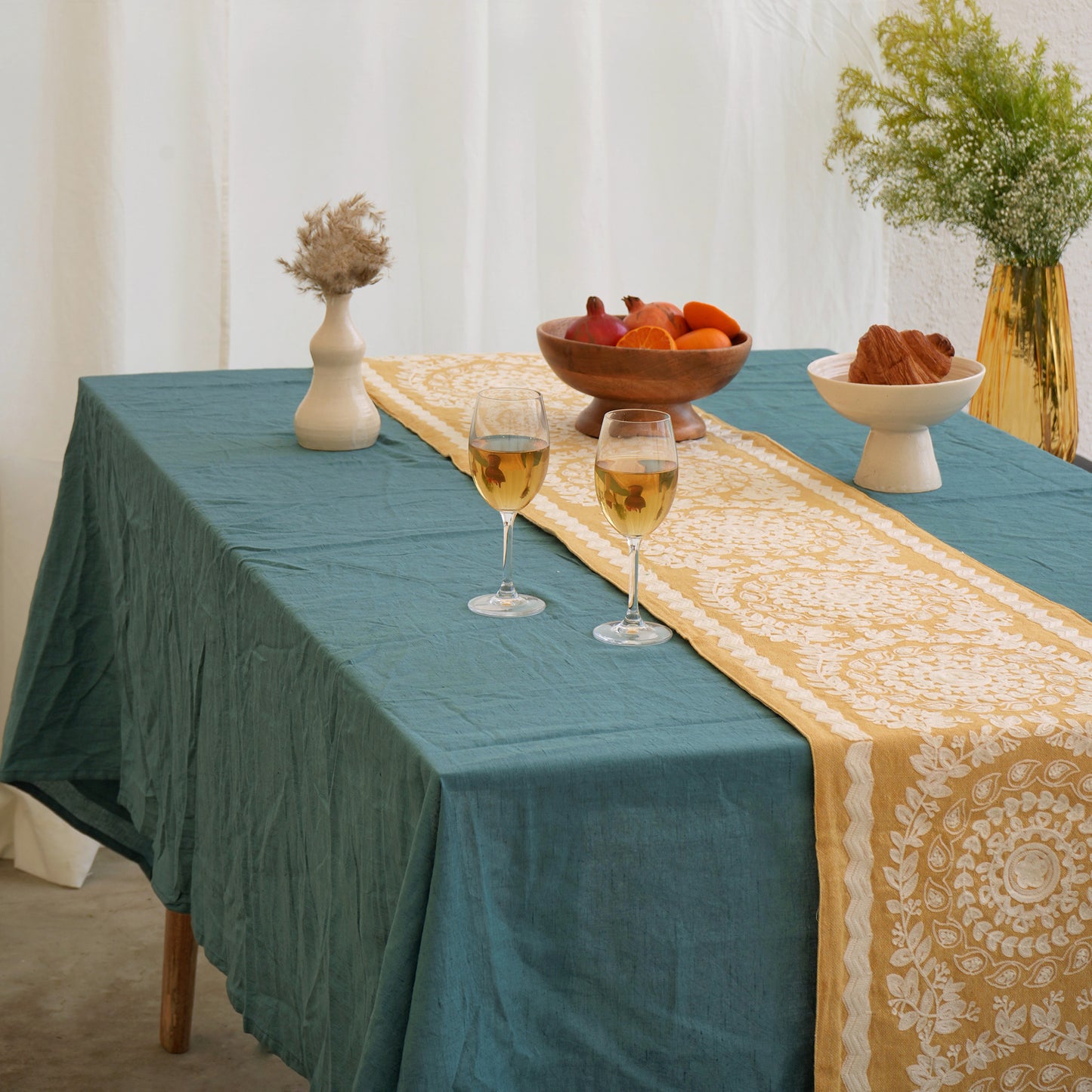 Gold Blossom Table Runner