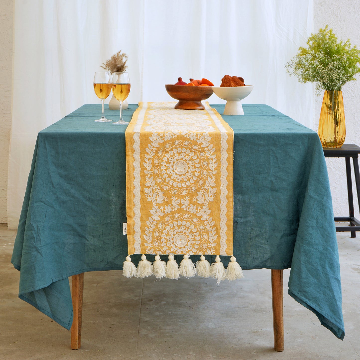 Gold Blossom Table Runner