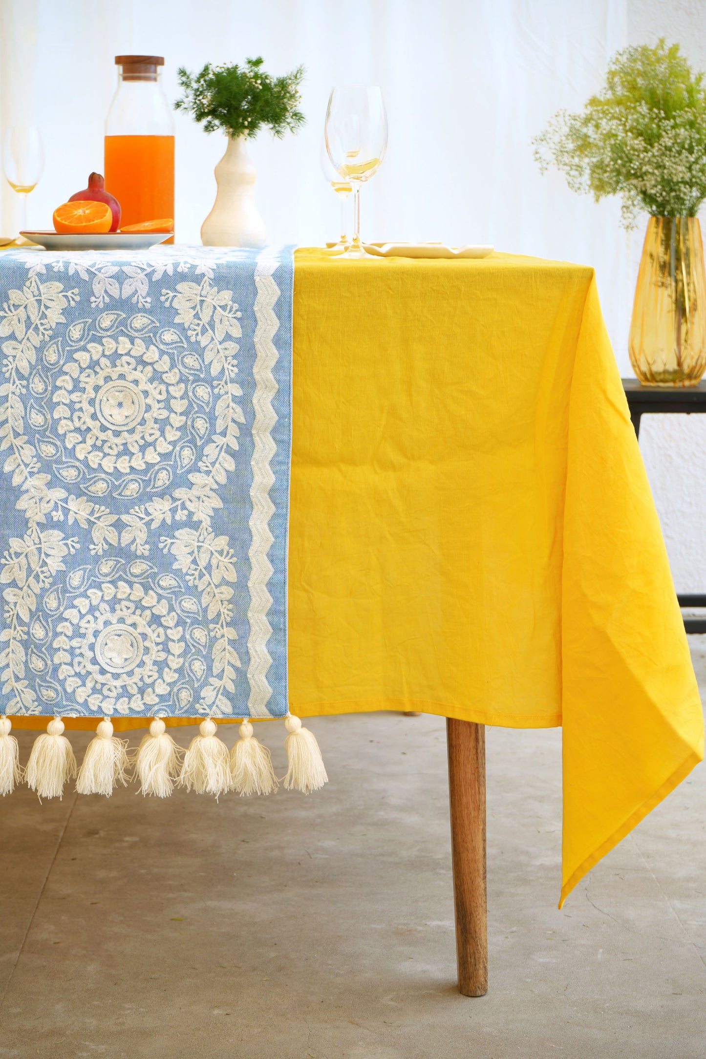 Blue Blossom Table Runner