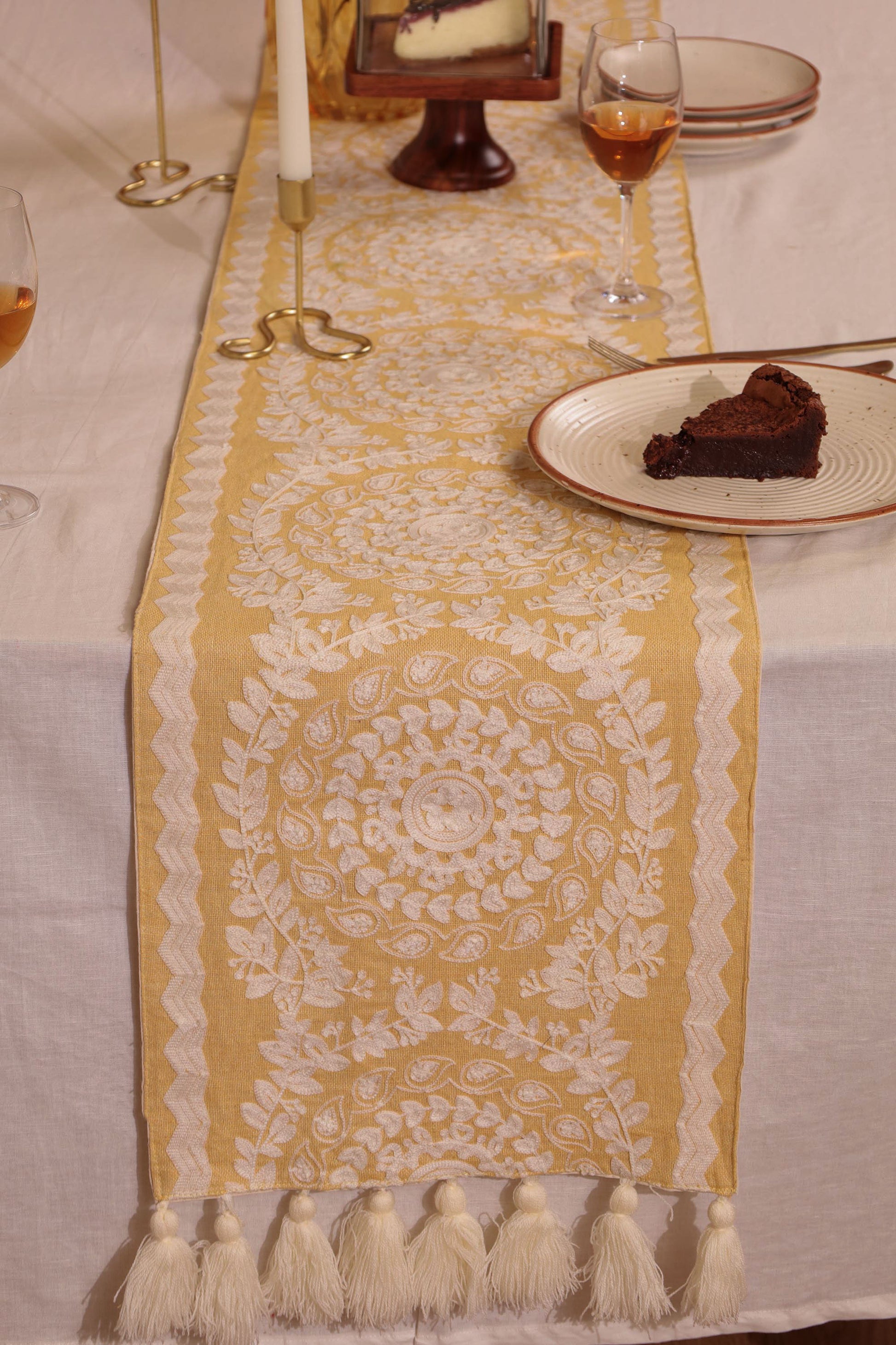 Gold Blossom Table Runner