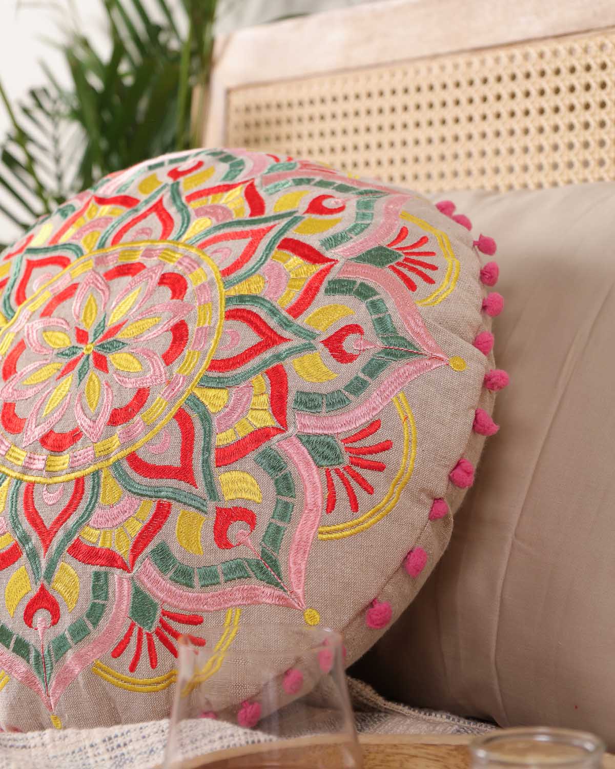 Flowery Folly Floor Cushion Cover