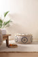 Beige Floral Haven Ottoman Pouf - O