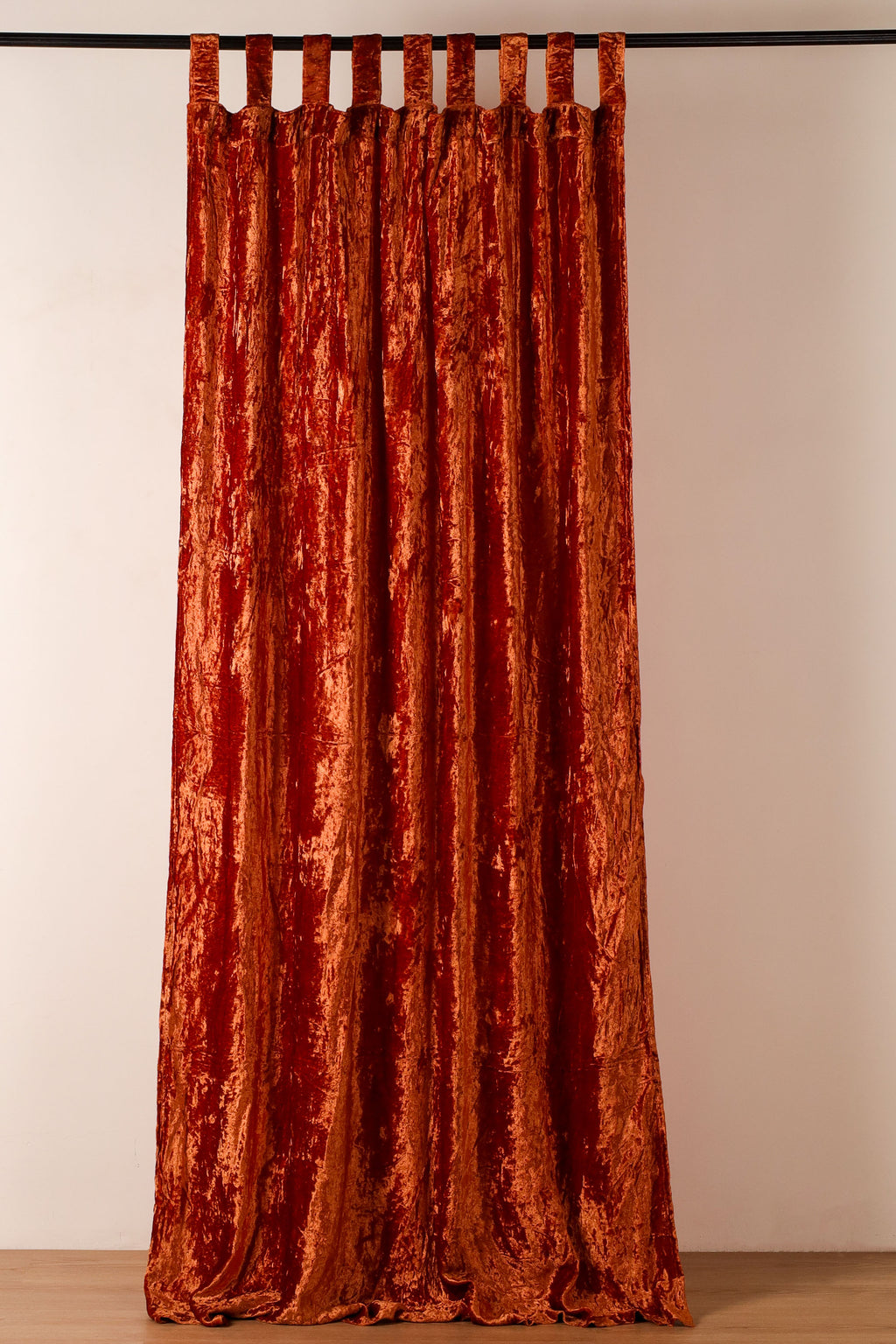 Terracotta Velvet Curtain - Set of 2