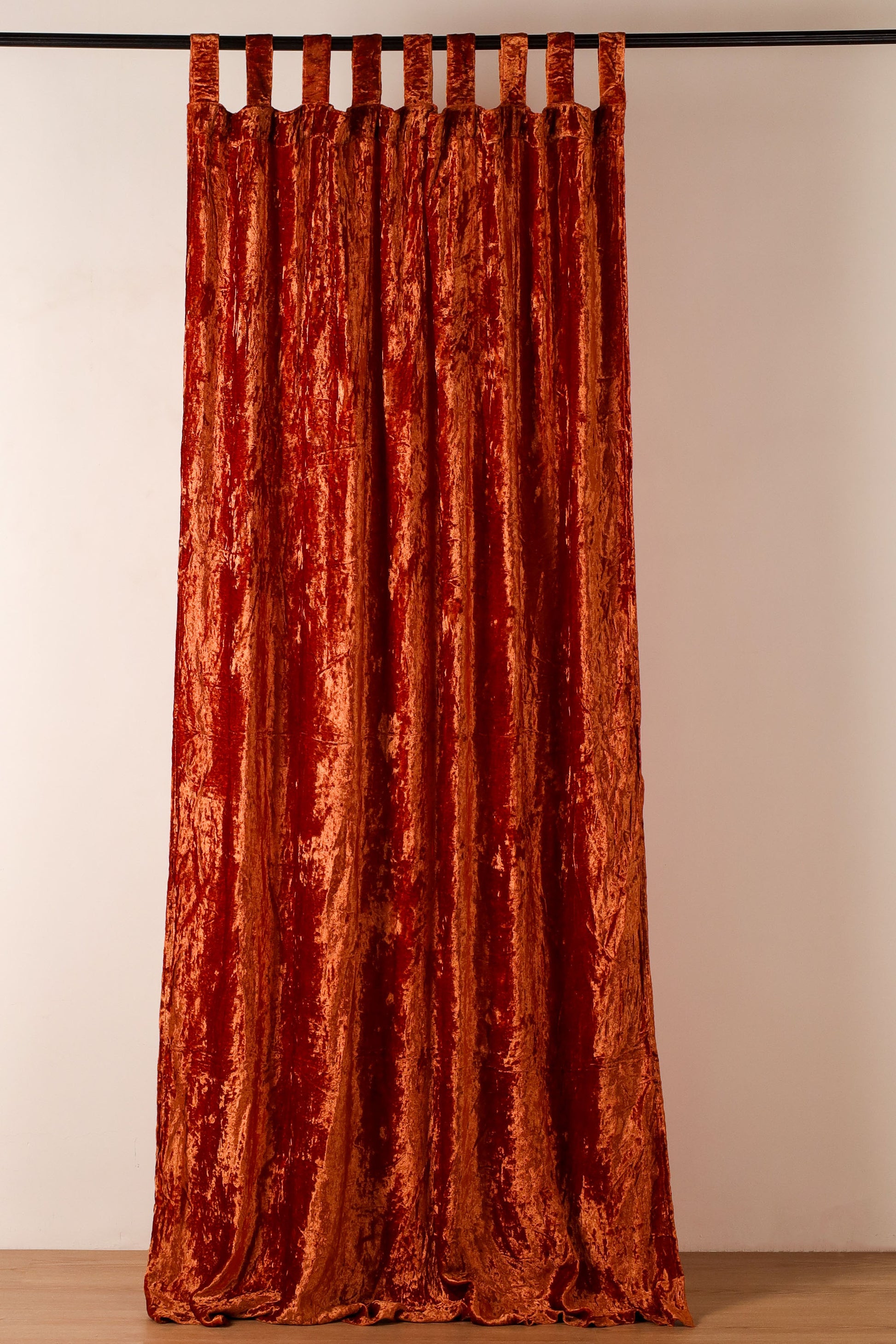 Terracotta Velvet Curtain - Set of 2
