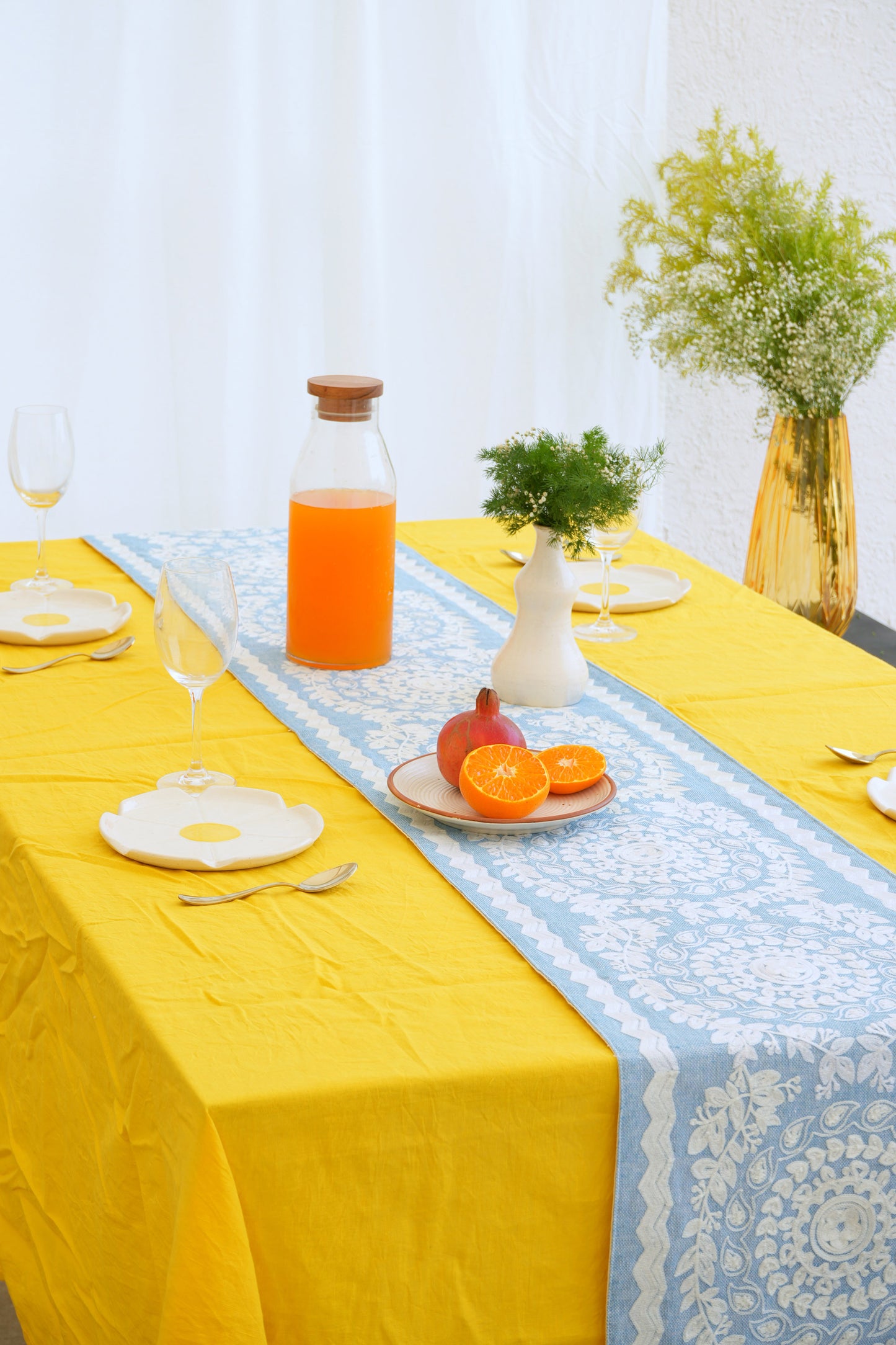 Blue Blossom Table Runner