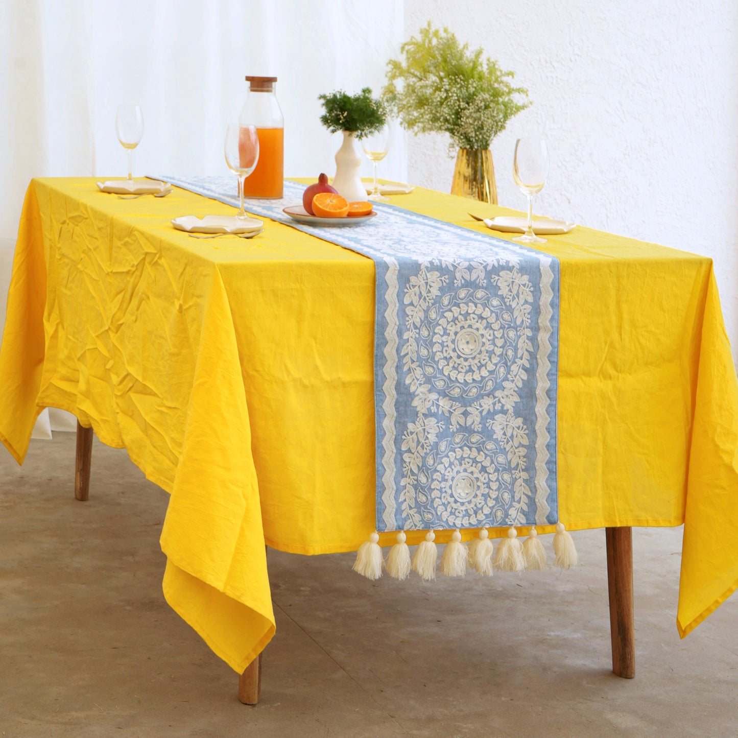 Blue Blossom Table Runner