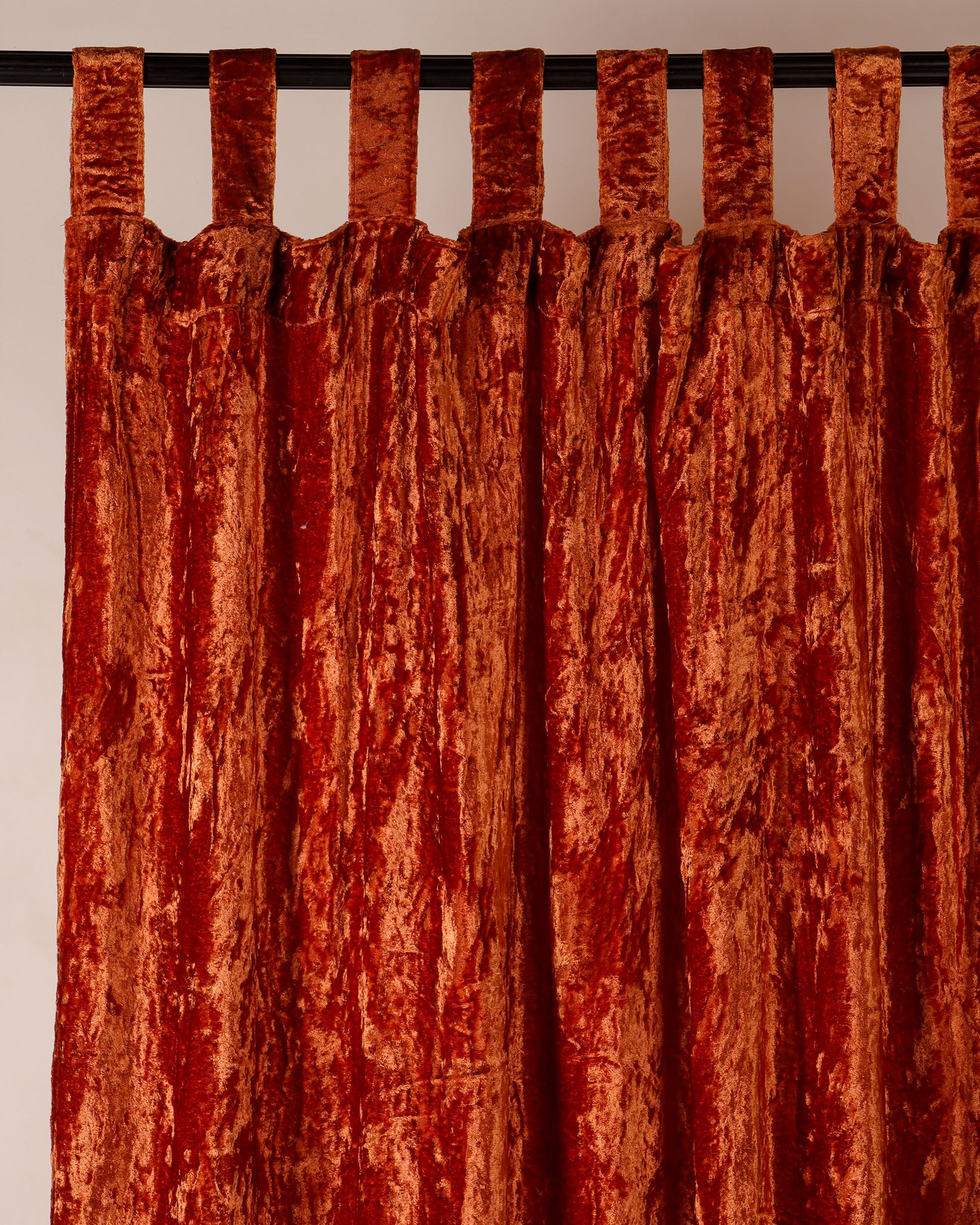 Terracotta Velvet Curtain - Set of 2