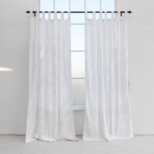 White Velvet Curtain - Set of 2 - I