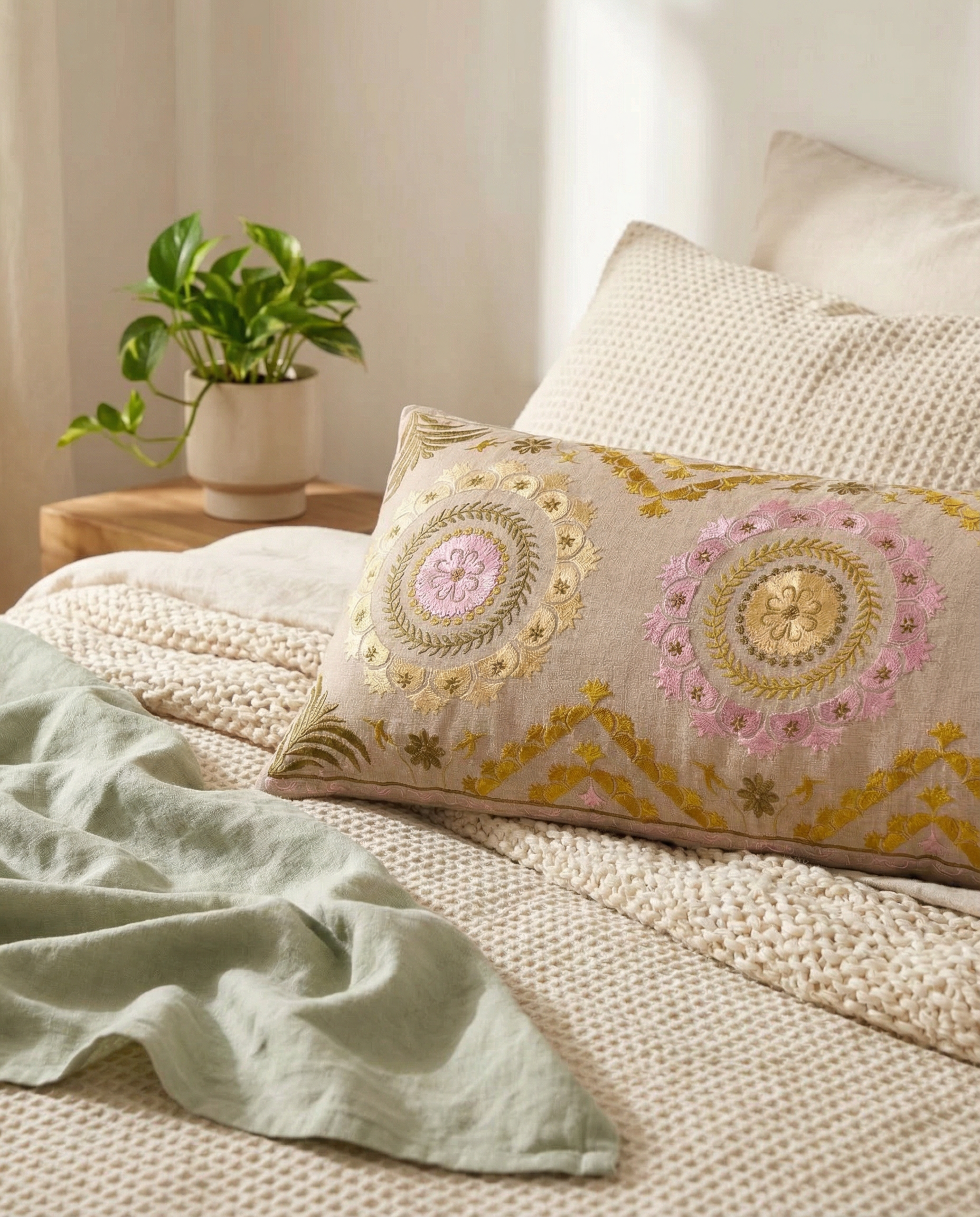 Biege Mandala Magic Long Pillow
